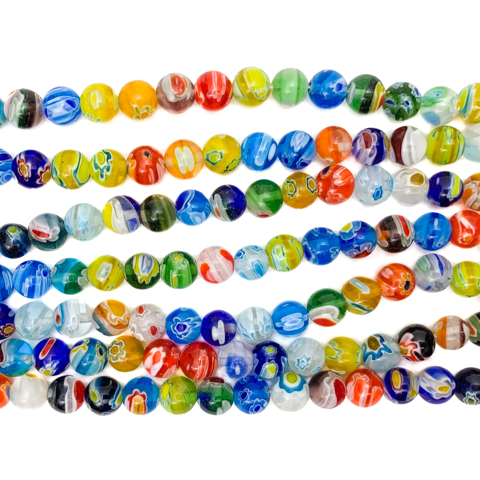 Millefiori 8mm Glass Bead Strand - Image 4