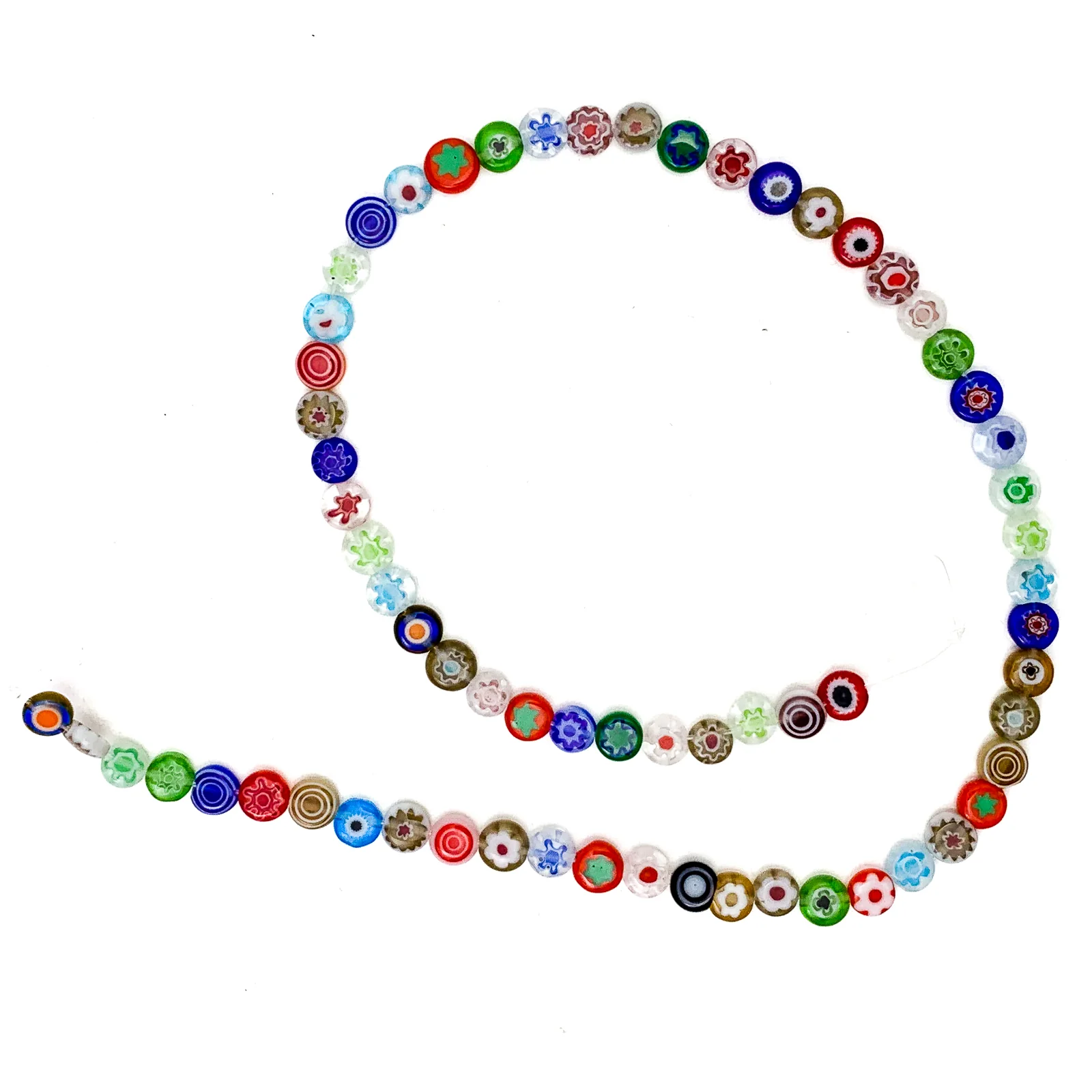 Millefiori & Evil Eye Mix 6mm Disc Glass Bead Strand - Image 2