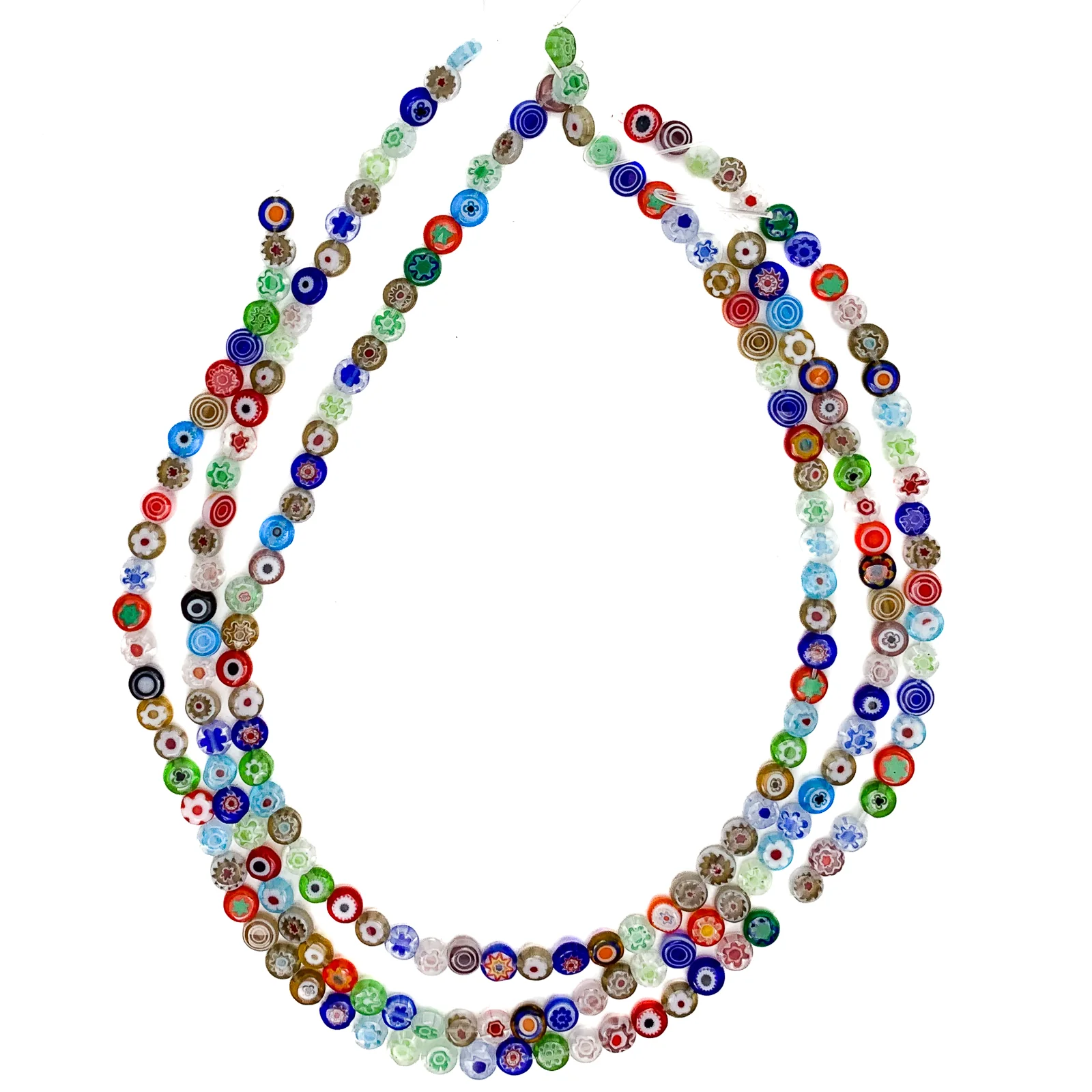 Millefiori & Evil Eye Mix 6mm Disc Glass Bead Strand - Image 3
