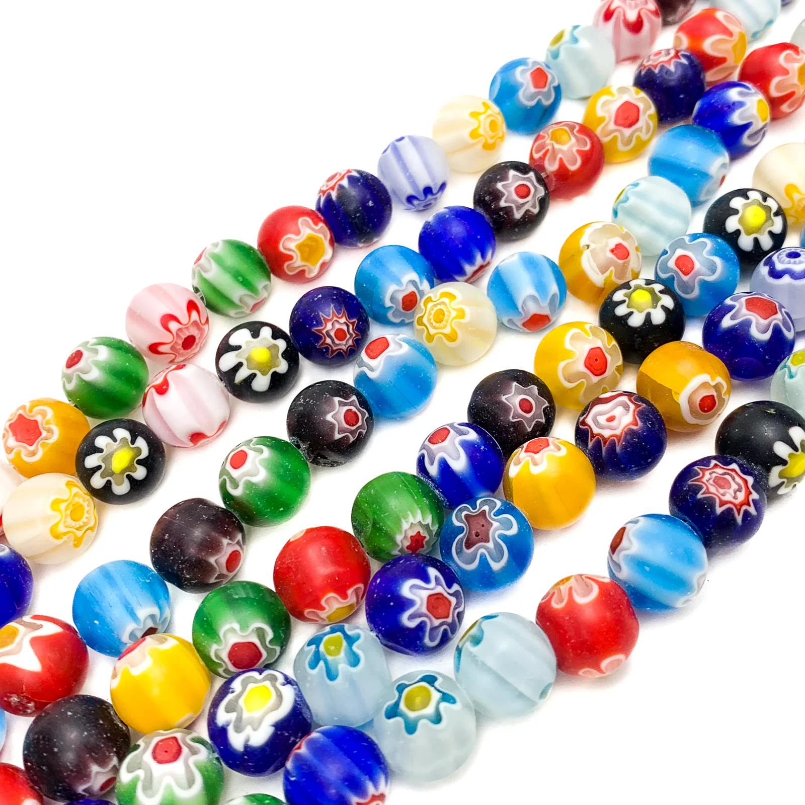 Millefiori Glass 12mm Bead Strand - Image 3