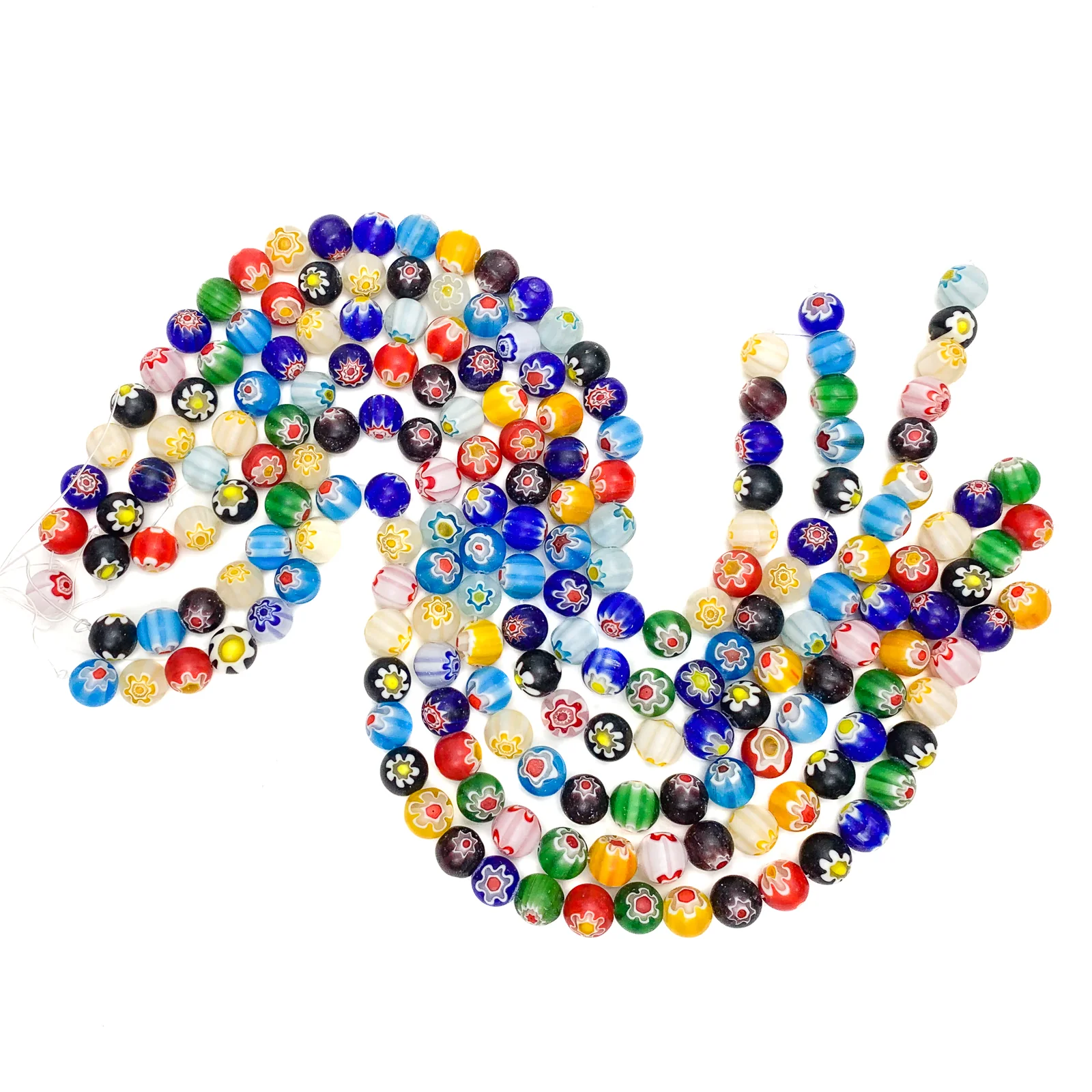 Millefiori Glass 12mm Bead Strand - Image 4