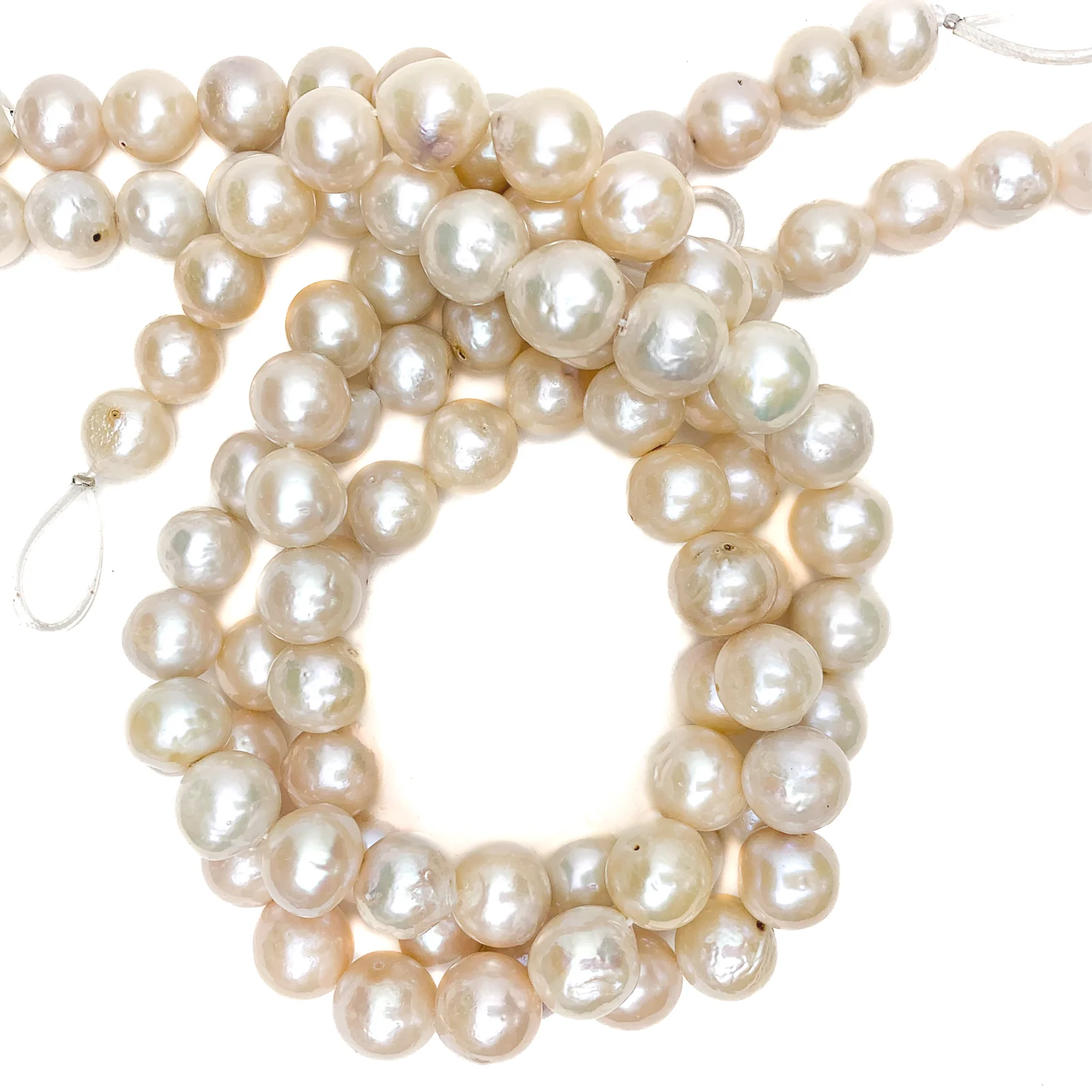 Mixed Color Large 12mm Round Freshwater Pearl Strands - Image 2