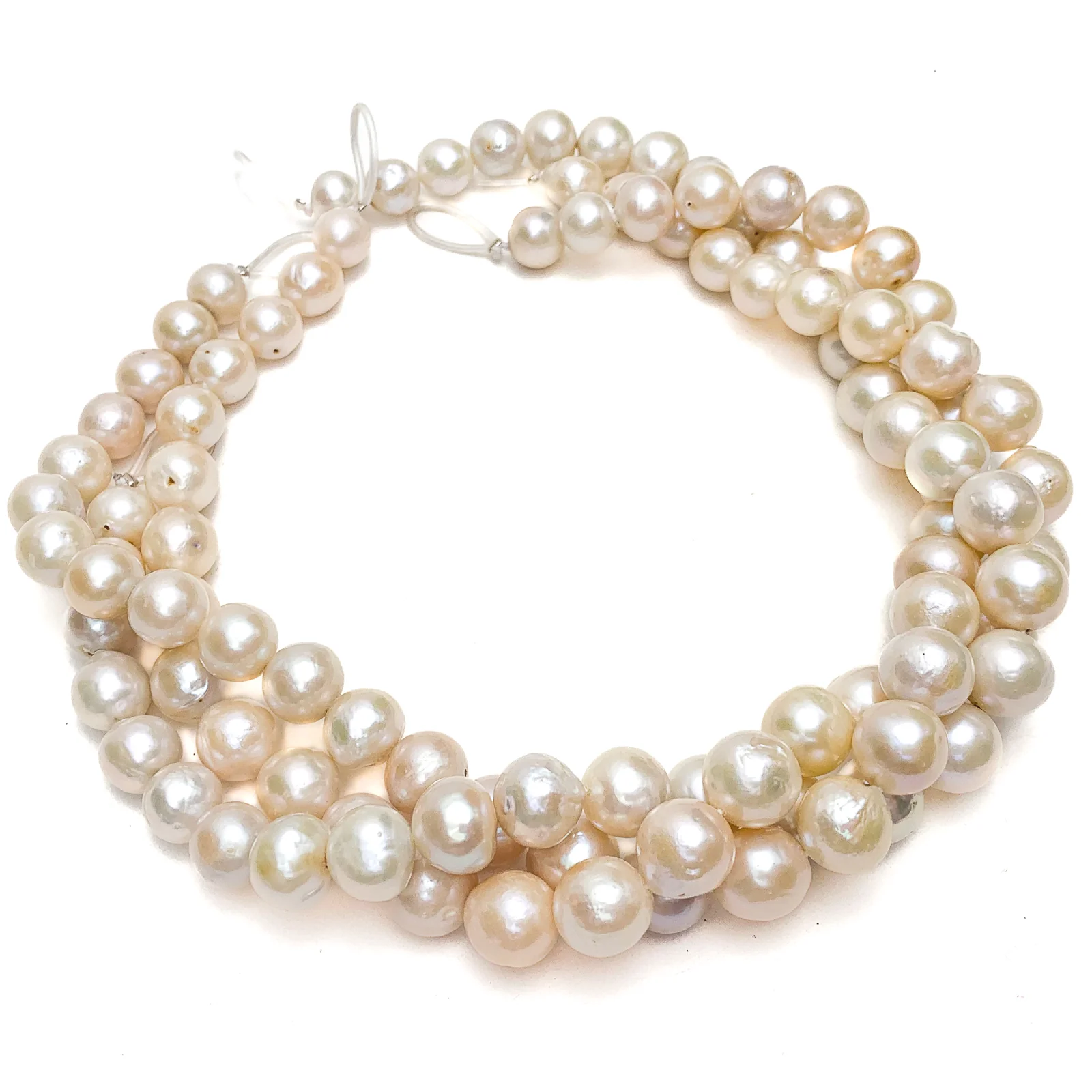 Mixed Color Large 12mm Round Freshwater Pearl Strands - Image 3