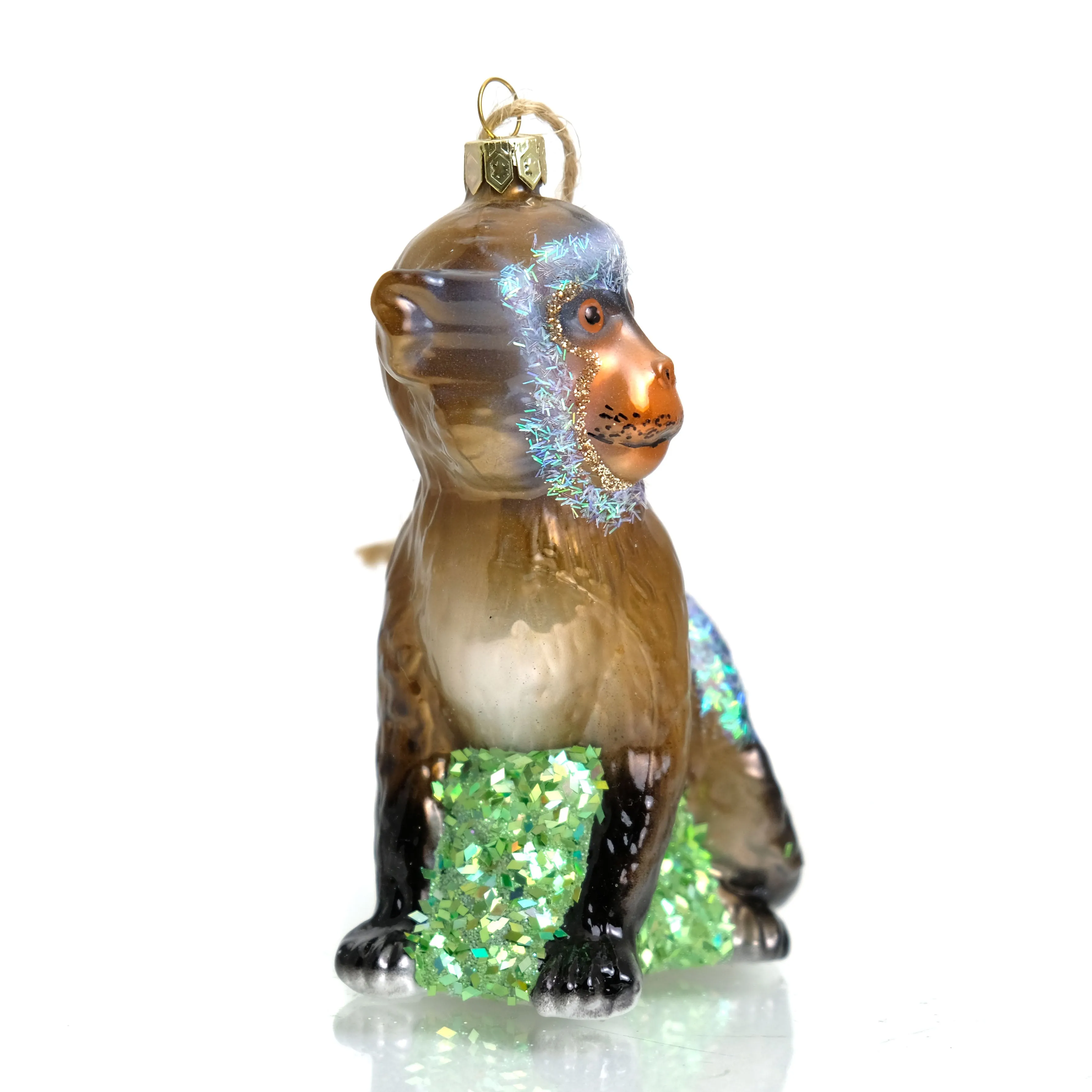 Snow Monkey Glass Ornament - Image 2