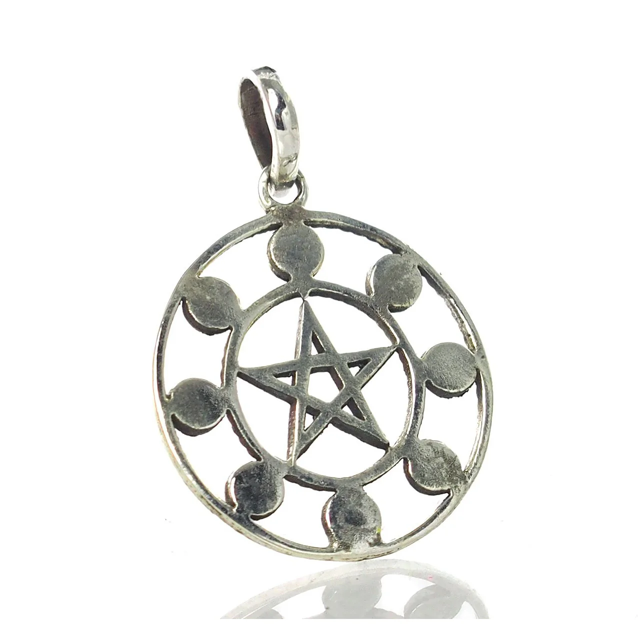 Moon Cycles White Brass Pendant - Image 2
