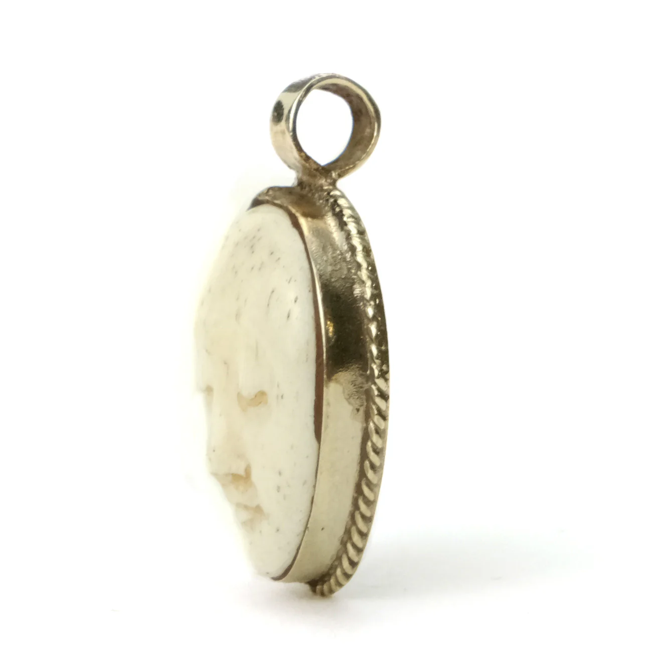 Moon Oval Bone Pendant # 52- 1 - Image 2