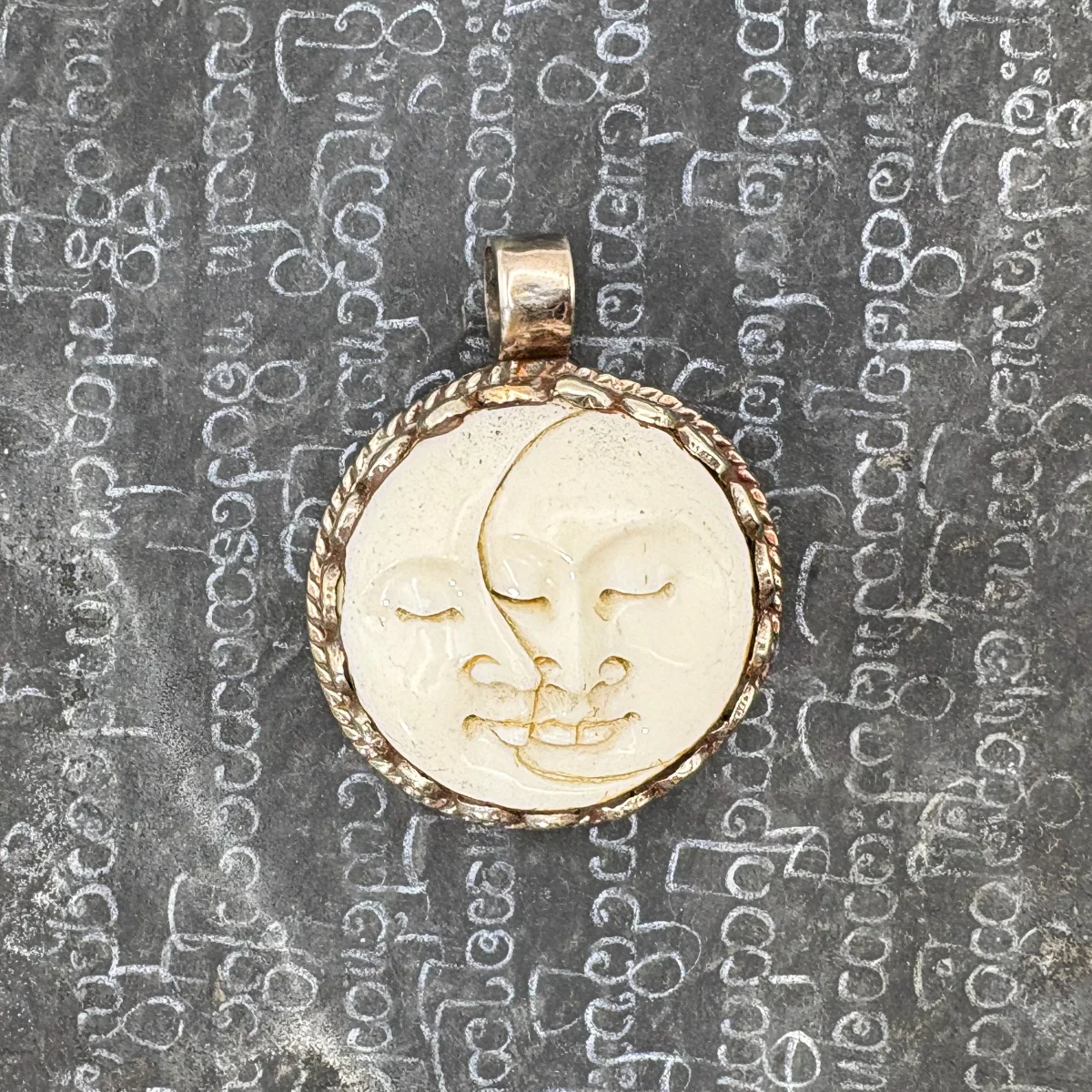 Moon Phase Bone Brass Pendant Amulet 1 PIECE - Image 12