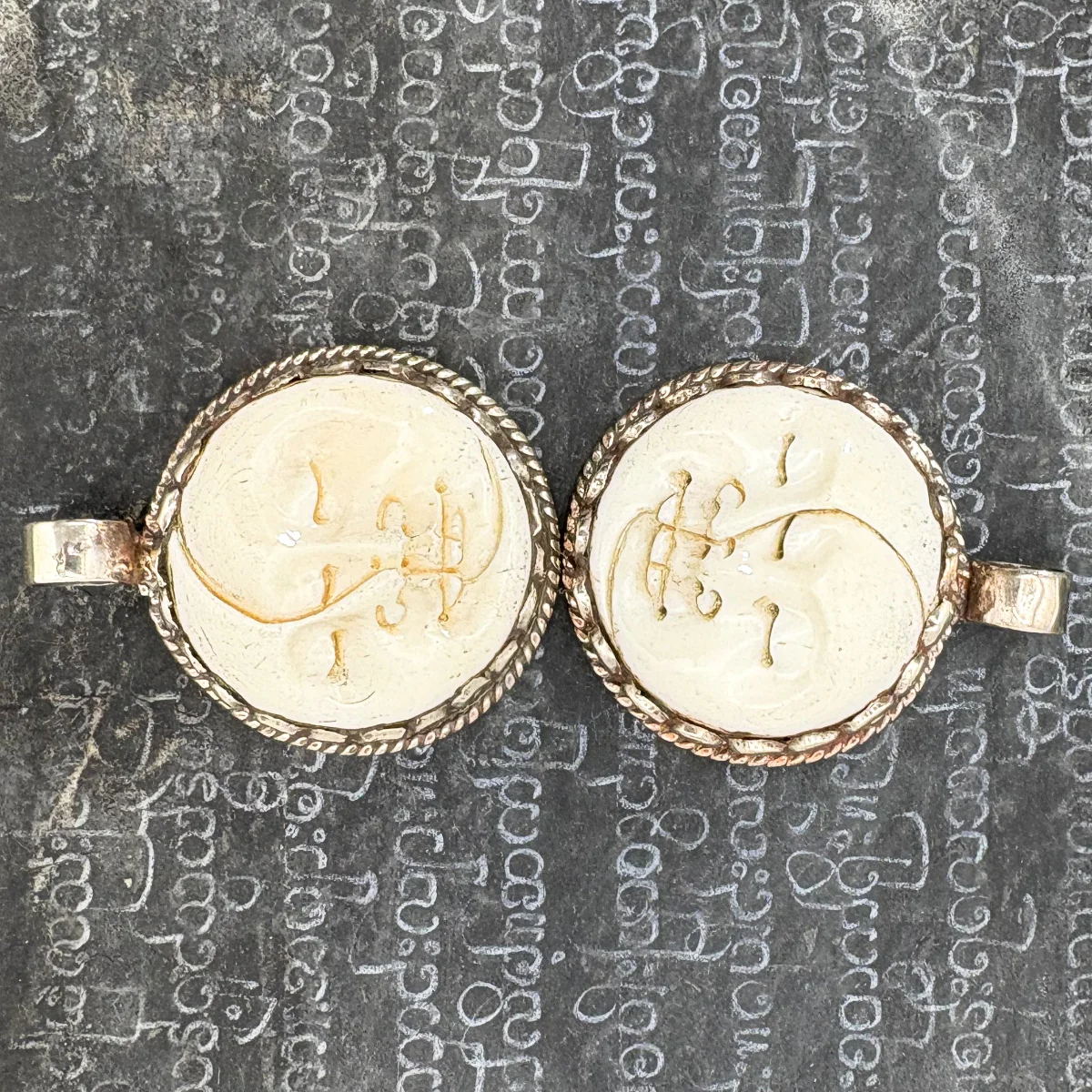 Moon Phase Bone Brass Pendant Amulet 1 PIECE - Image 3