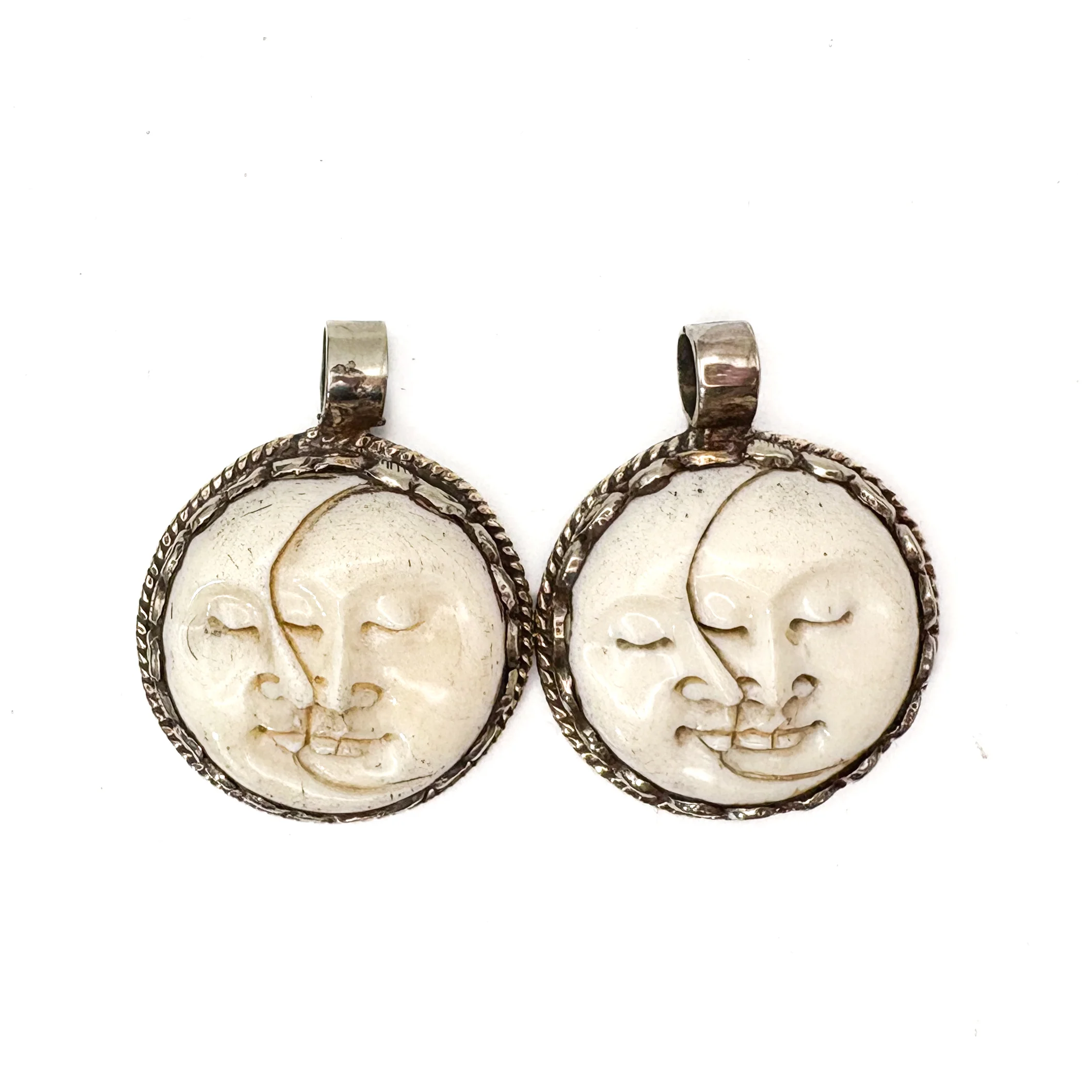 Moon Phase Bone Brass Pendant Amulet 1 PIECE - Image 4