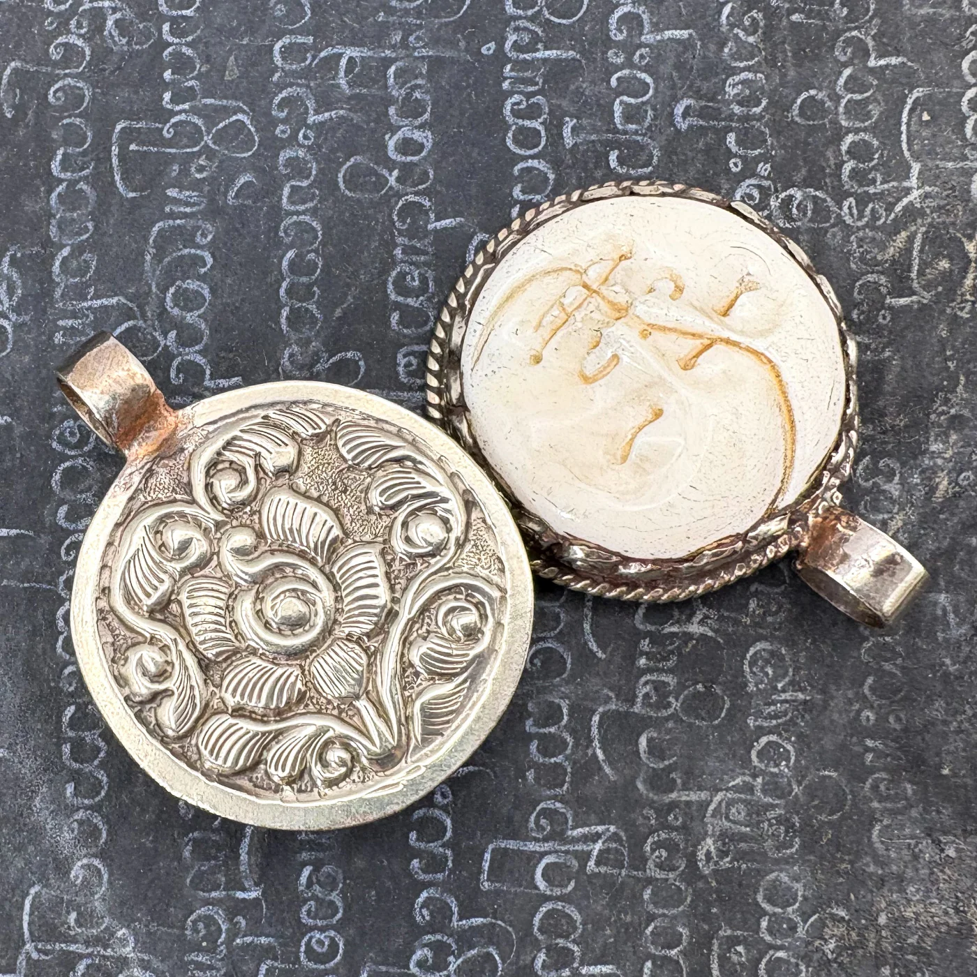 Moon Phase Bone Brass Pendant Amulet 1 PIECE - Image 7