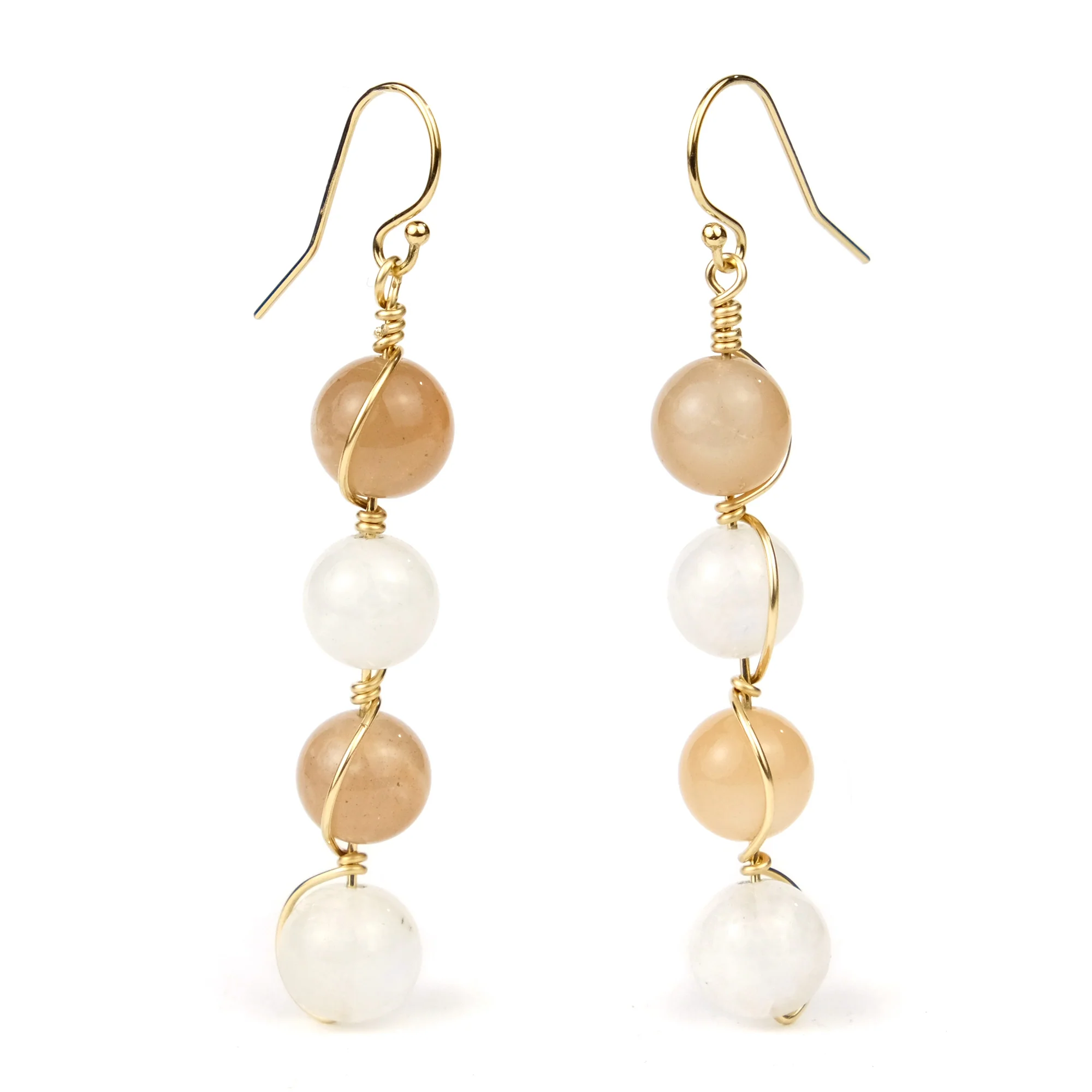 Moonstone Earrings with Gold Filled French Ear Wires - Image 2