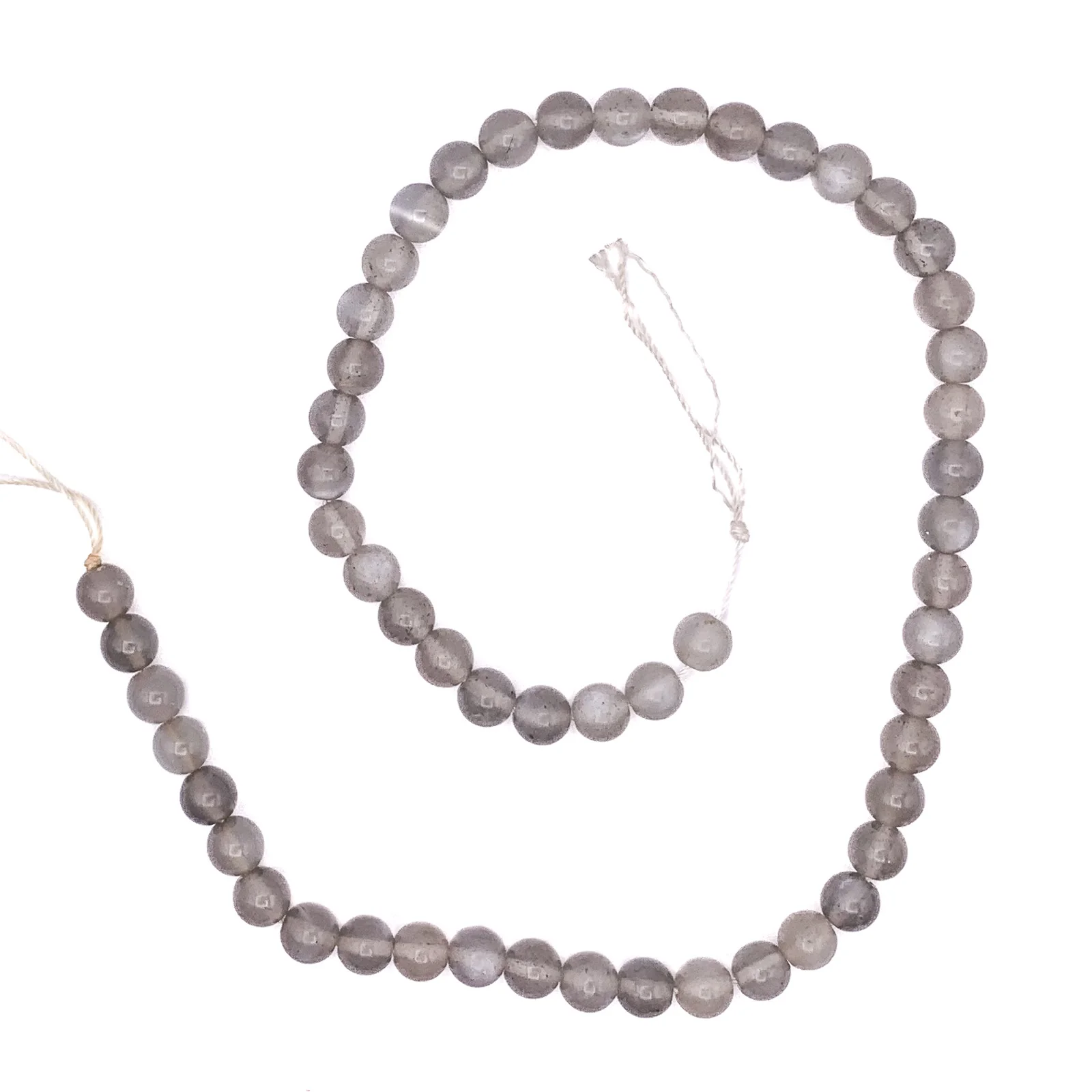 Moonstone Grey 7.5mm Smooth Rounds Bead Strand - Image 2