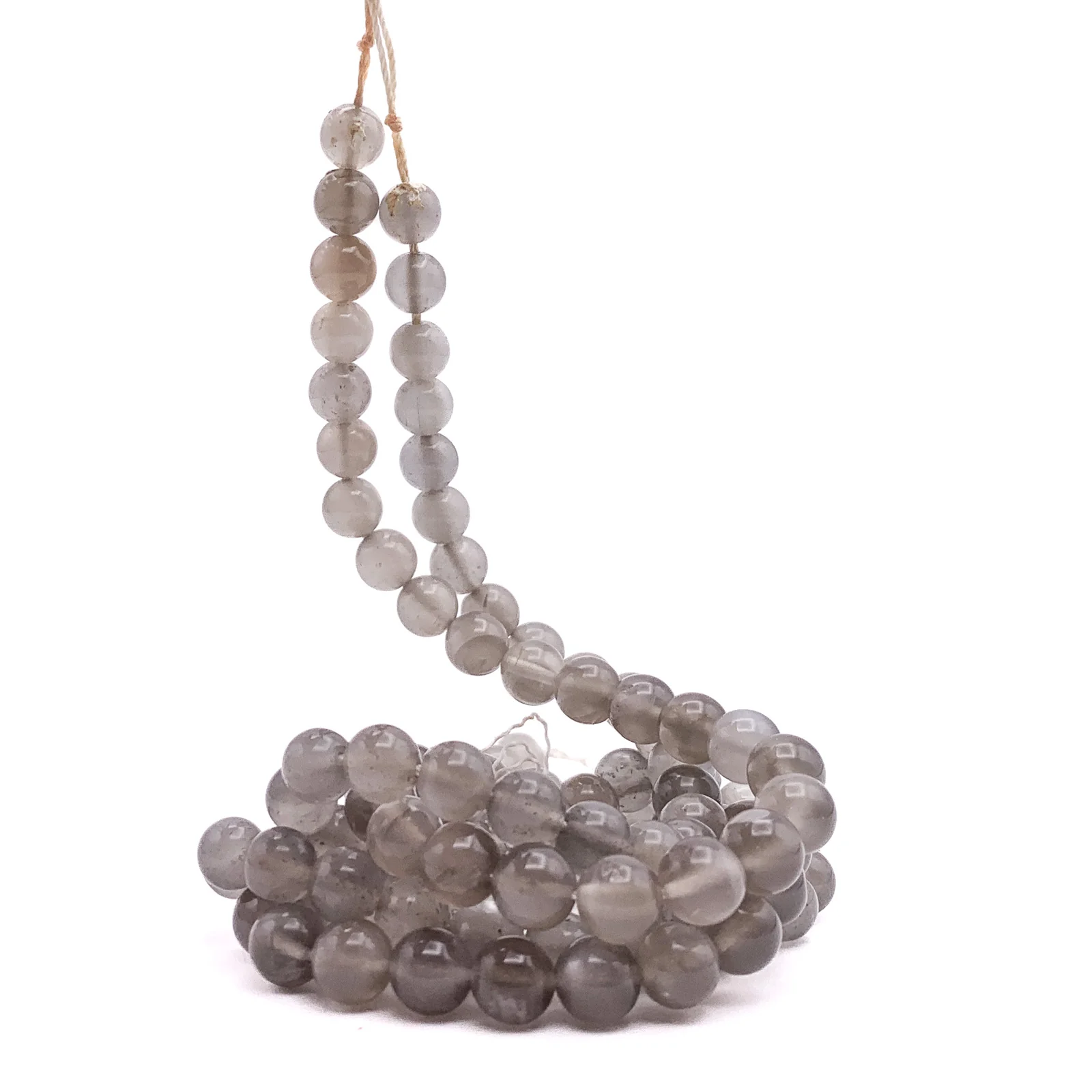 Moonstone Grey 7.5mm Smooth Rounds Bead Strand - Image 3