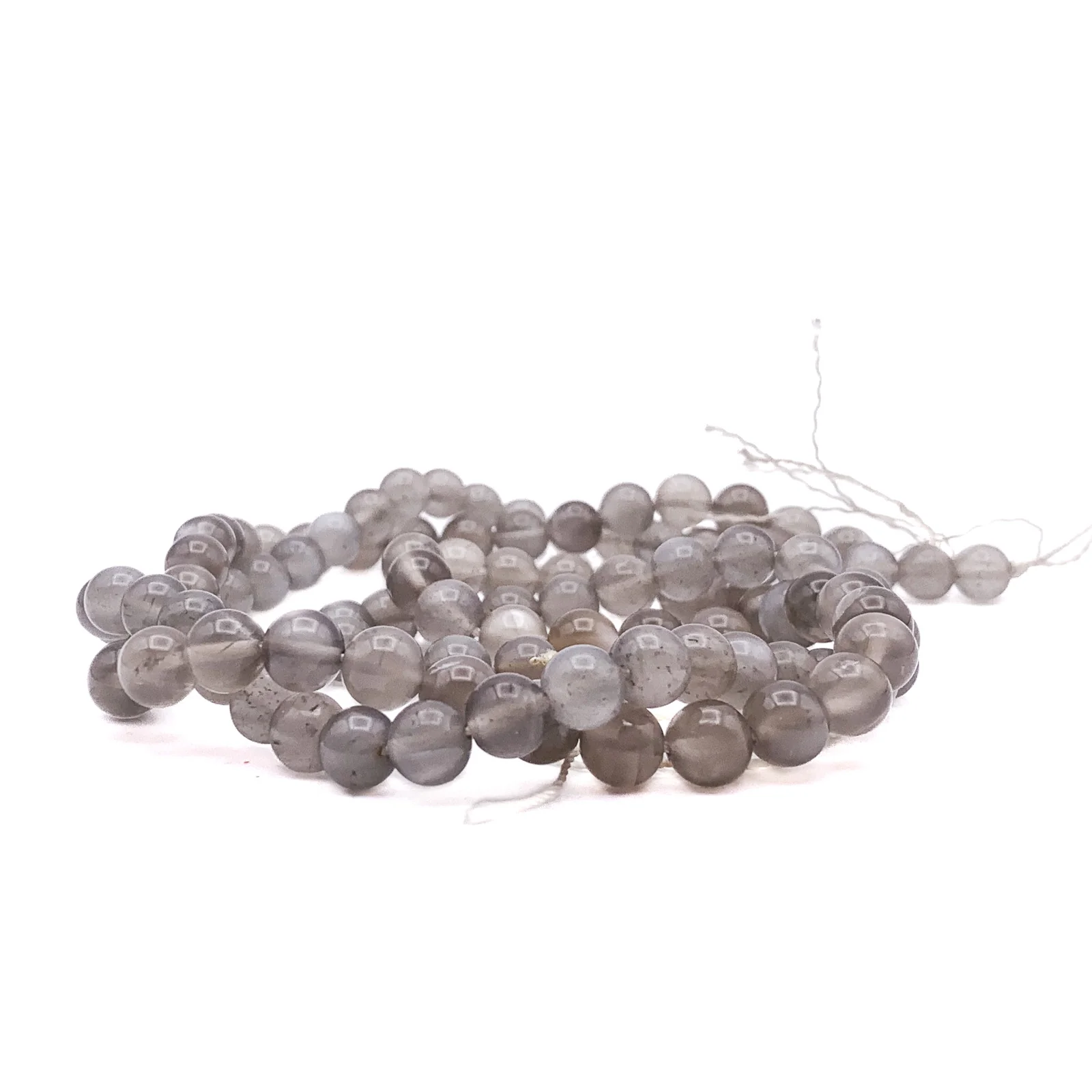 Moonstone Grey 7.5mm Smooth Rounds Bead Strand - Image 4