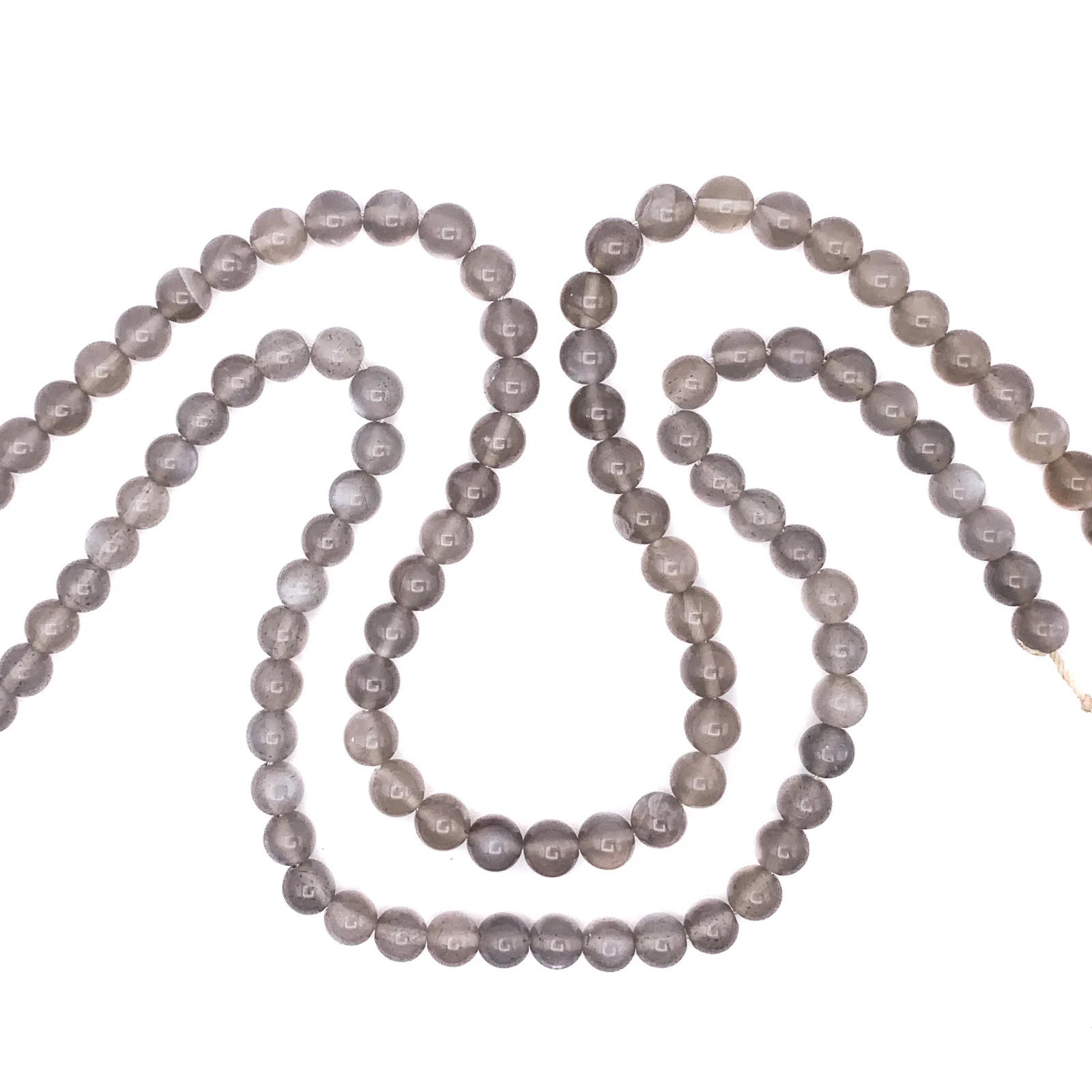 Moonstone Grey 7.5mm Smooth Rounds Bead Strand - Image 6