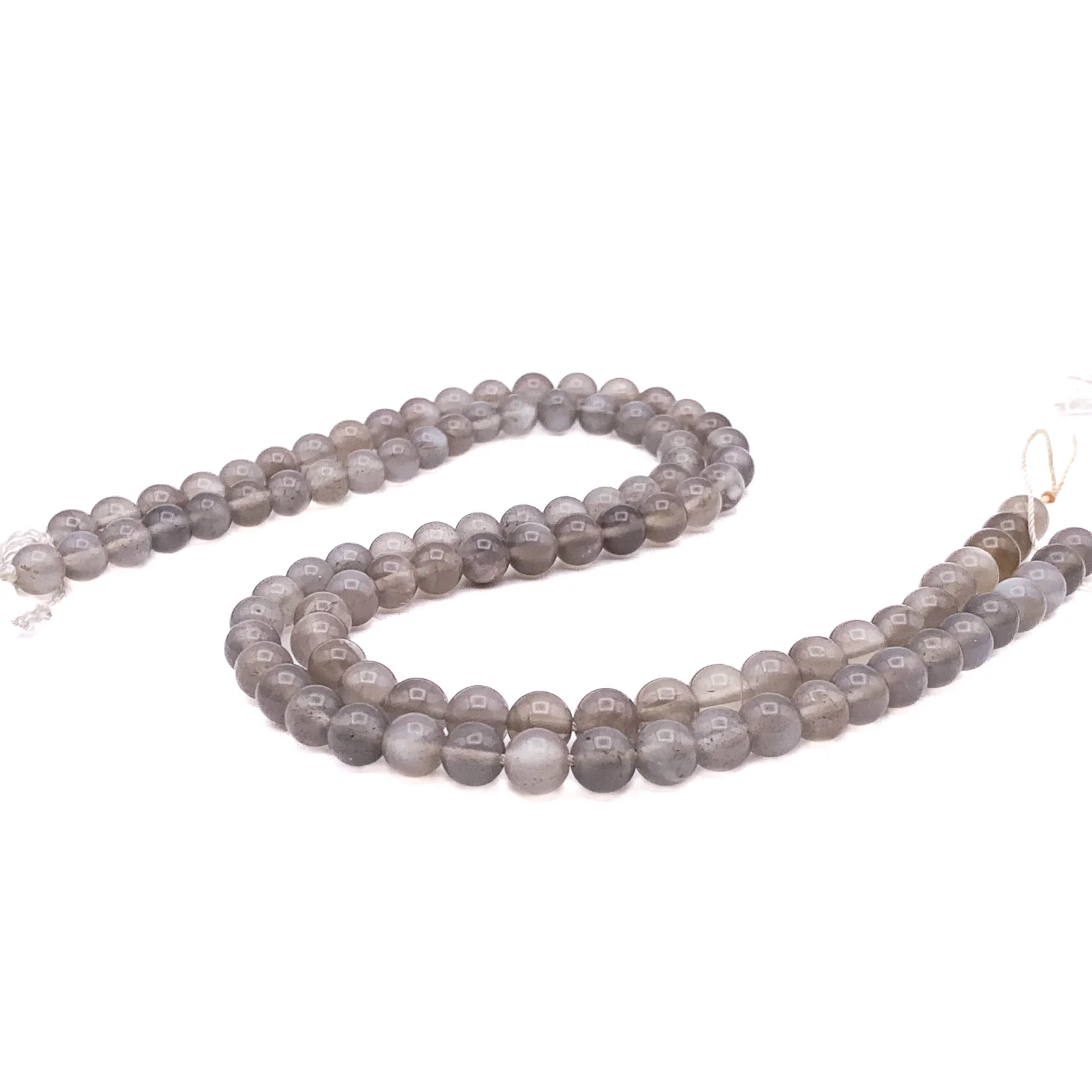 Moonstone Grey 7.5mm Smooth Rounds Bead Strand - Image 8