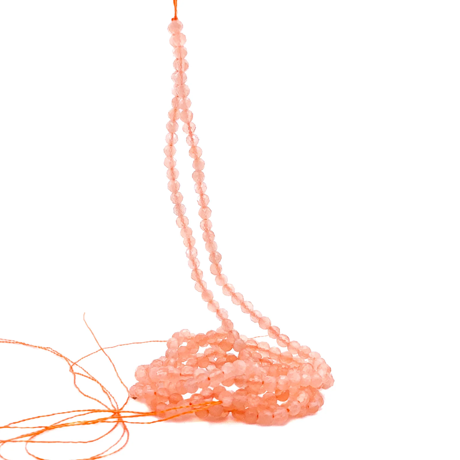 Moonstone Peach 3mm Faceted Round Bead Strand - Image 8