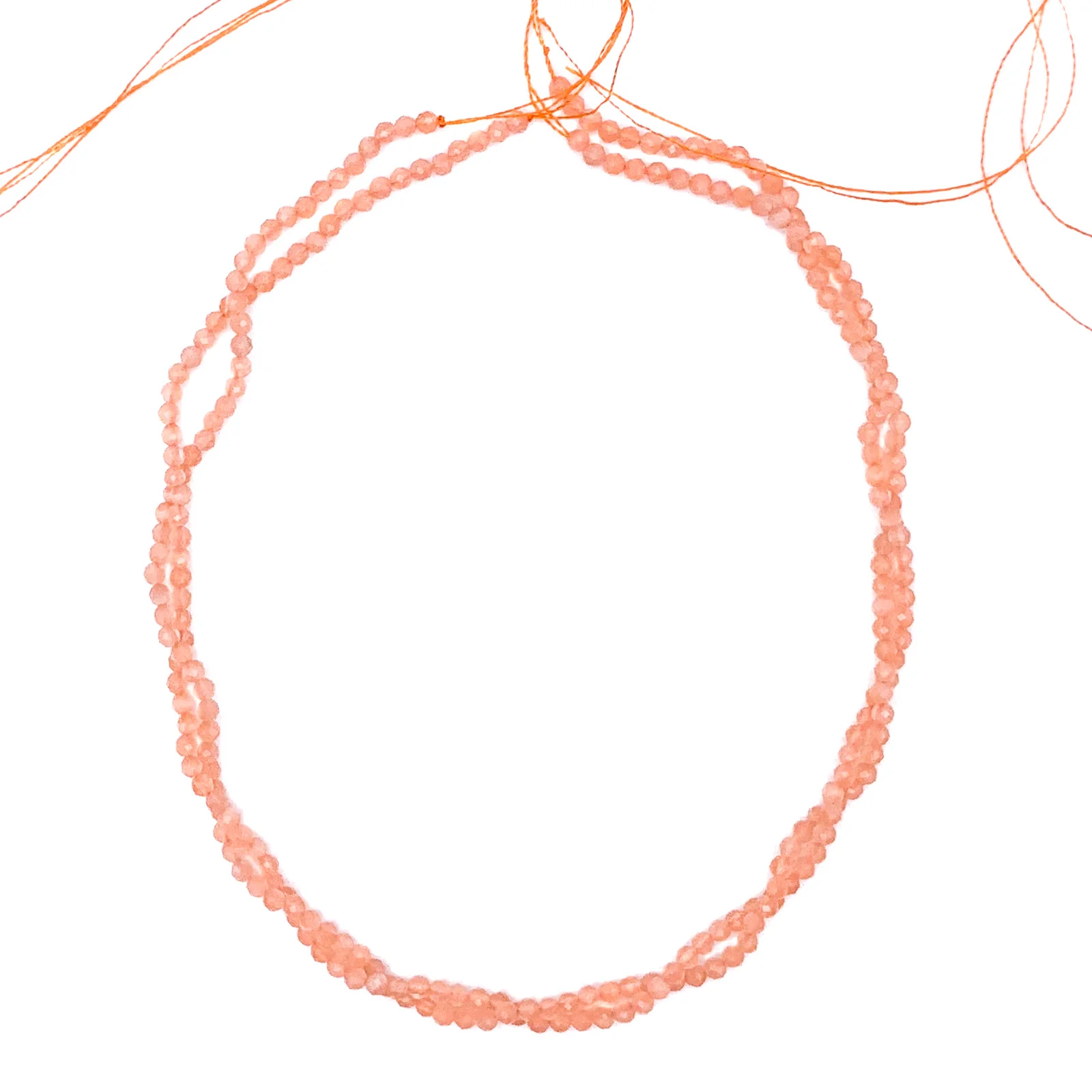 Moonstone Peach 3mm Faceted Round Bead Strand - Image 9