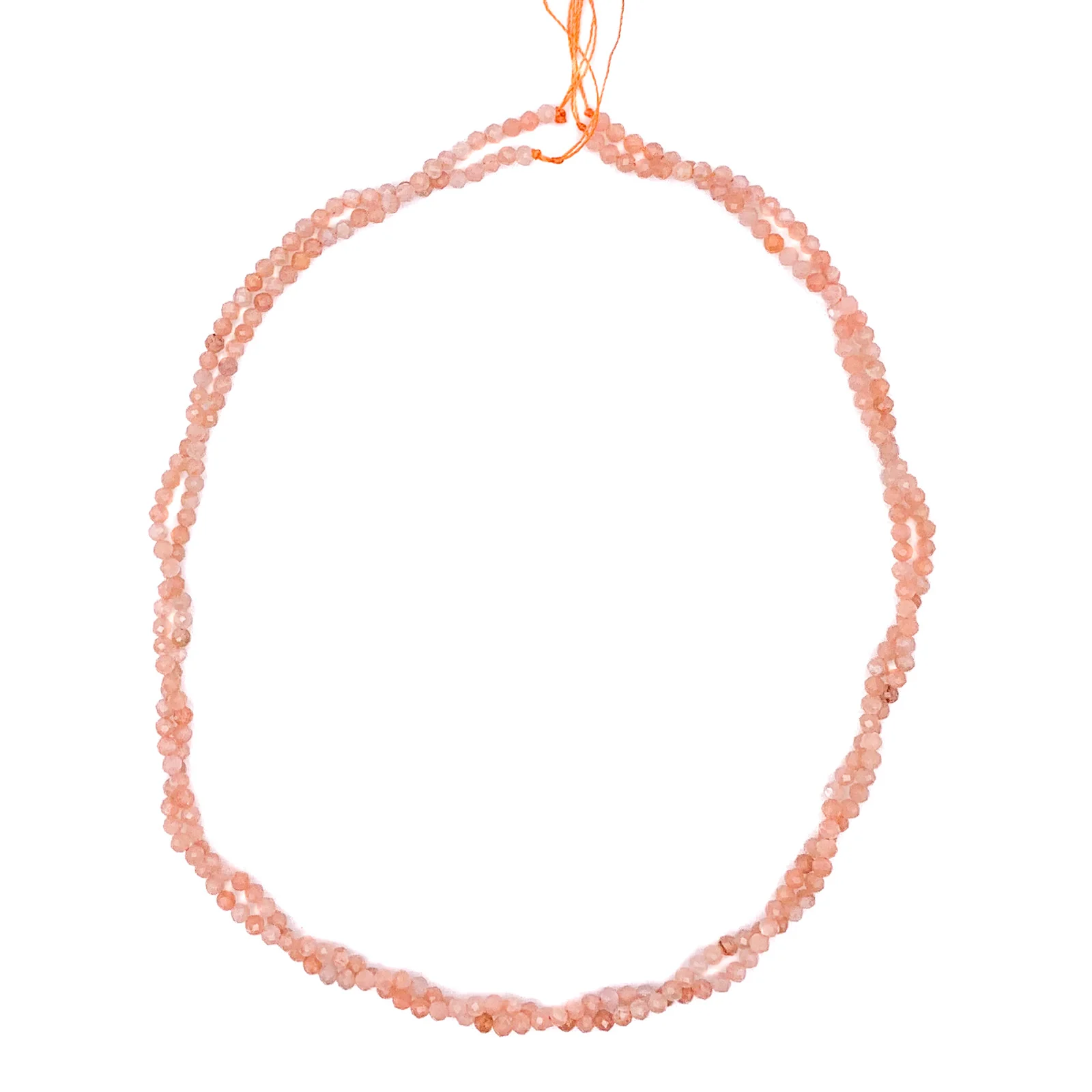 Moonstone Peach 3mm Faceted Rounds Bead Strand - Image 10