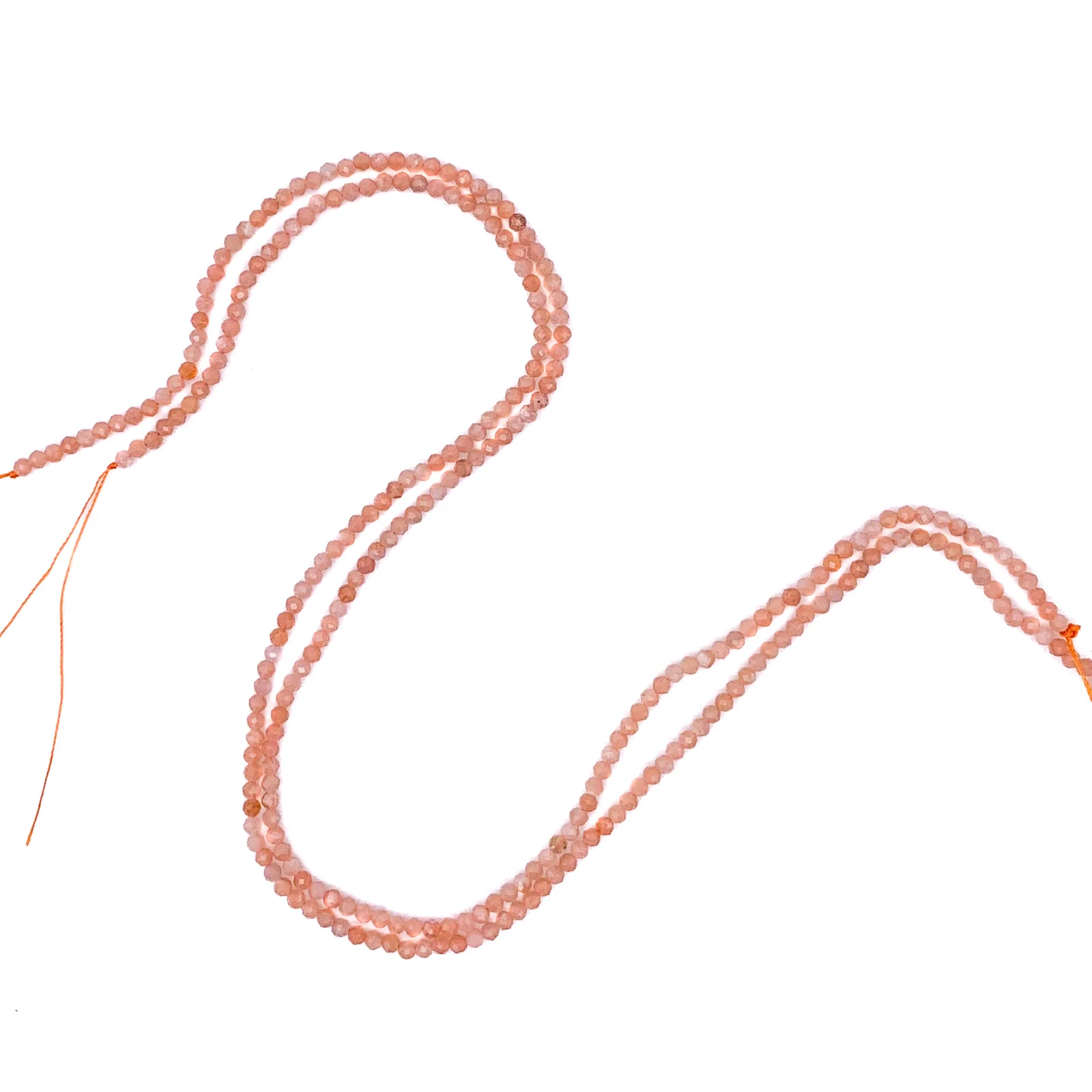 Moonstone Peach 3mm Faceted Rounds Bead Strand - Image 4