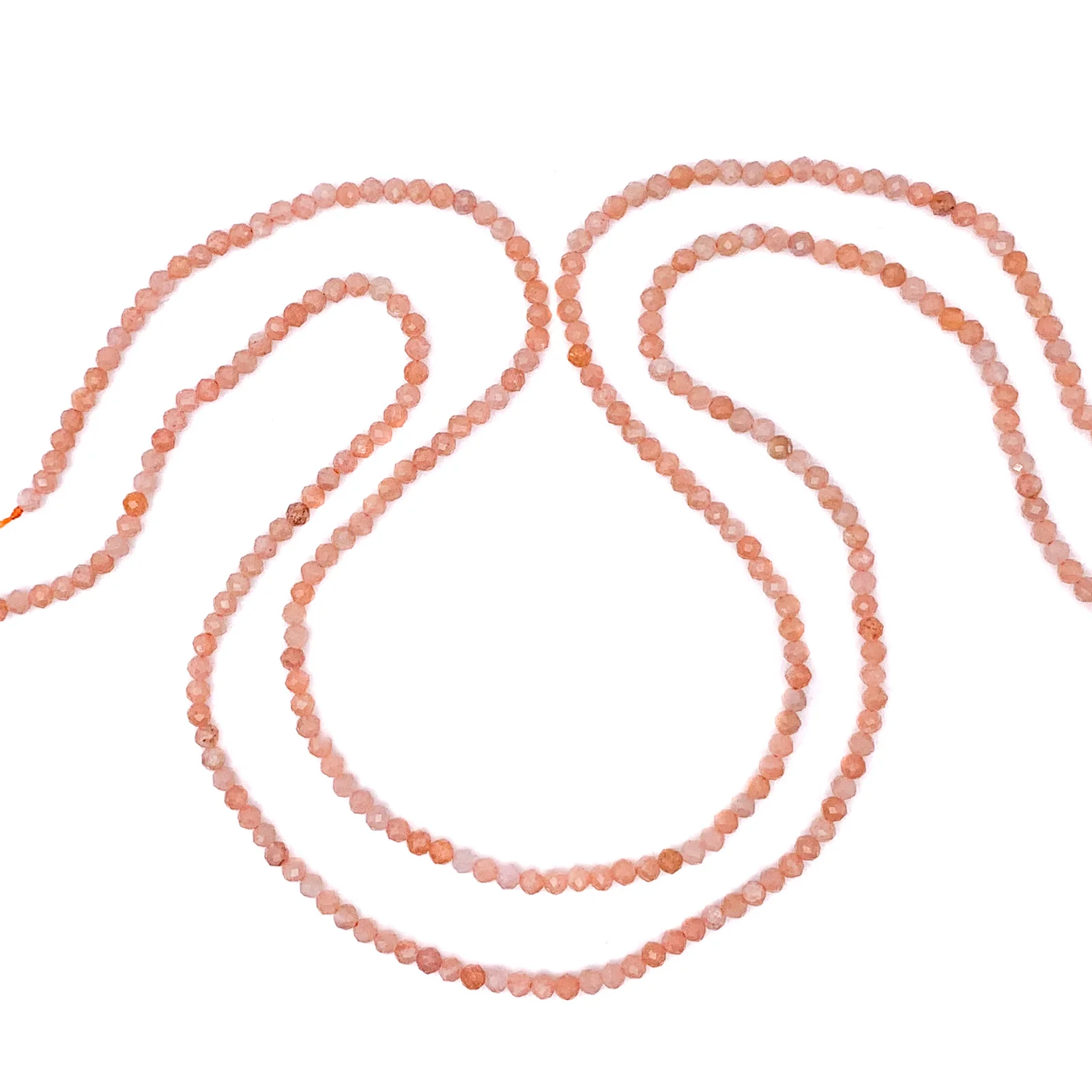 Moonstone Peach 3mm Faceted Rounds Bead Strand - Image 5