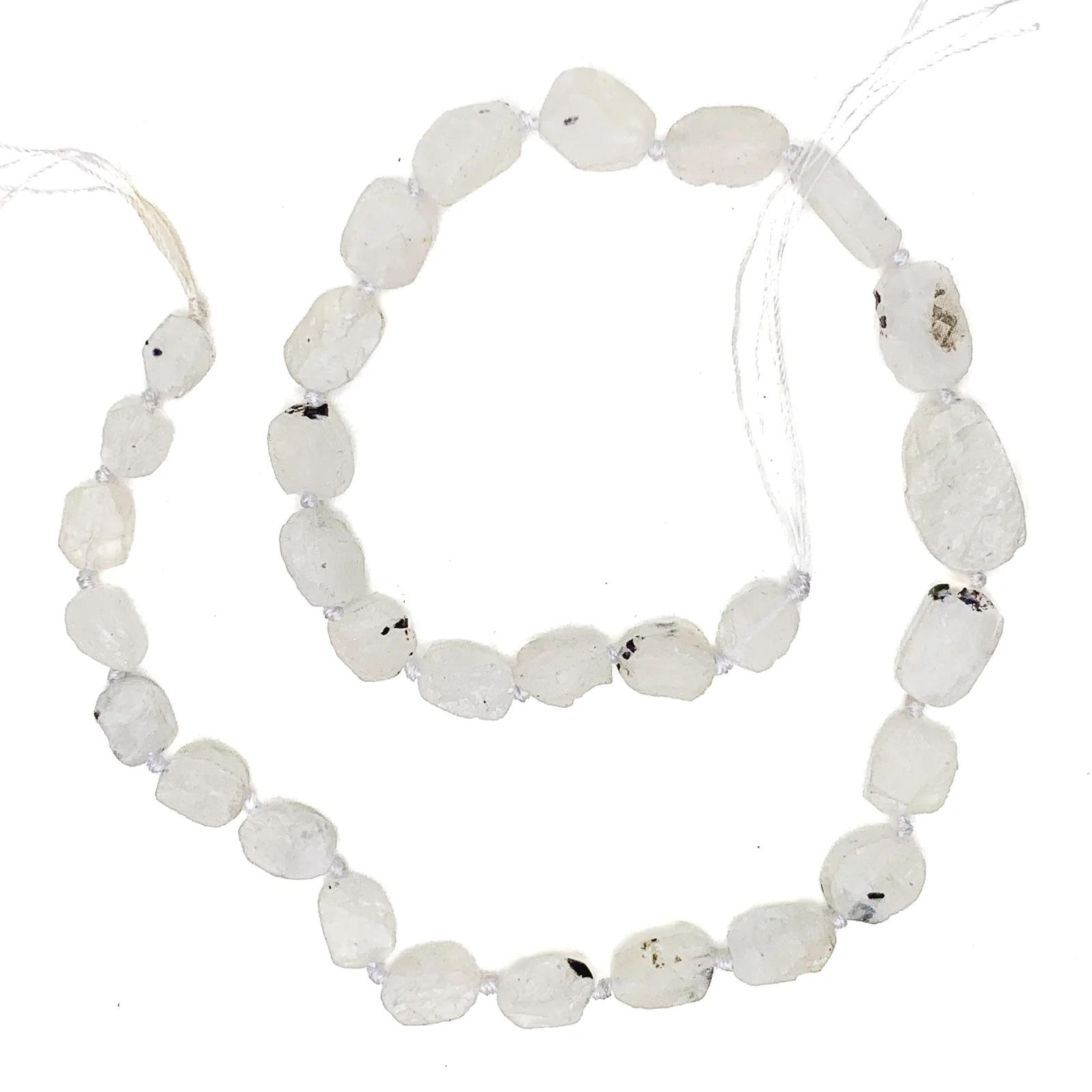 Moonstone Rough Oval Coins Bead Strand - Image 2