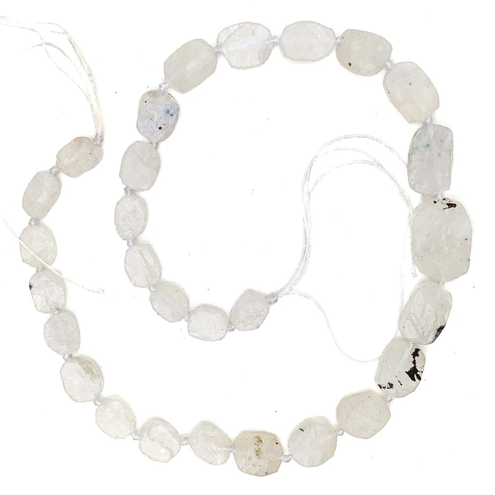 Moonstone Rough Oval Coins Bead Strand - Image 3