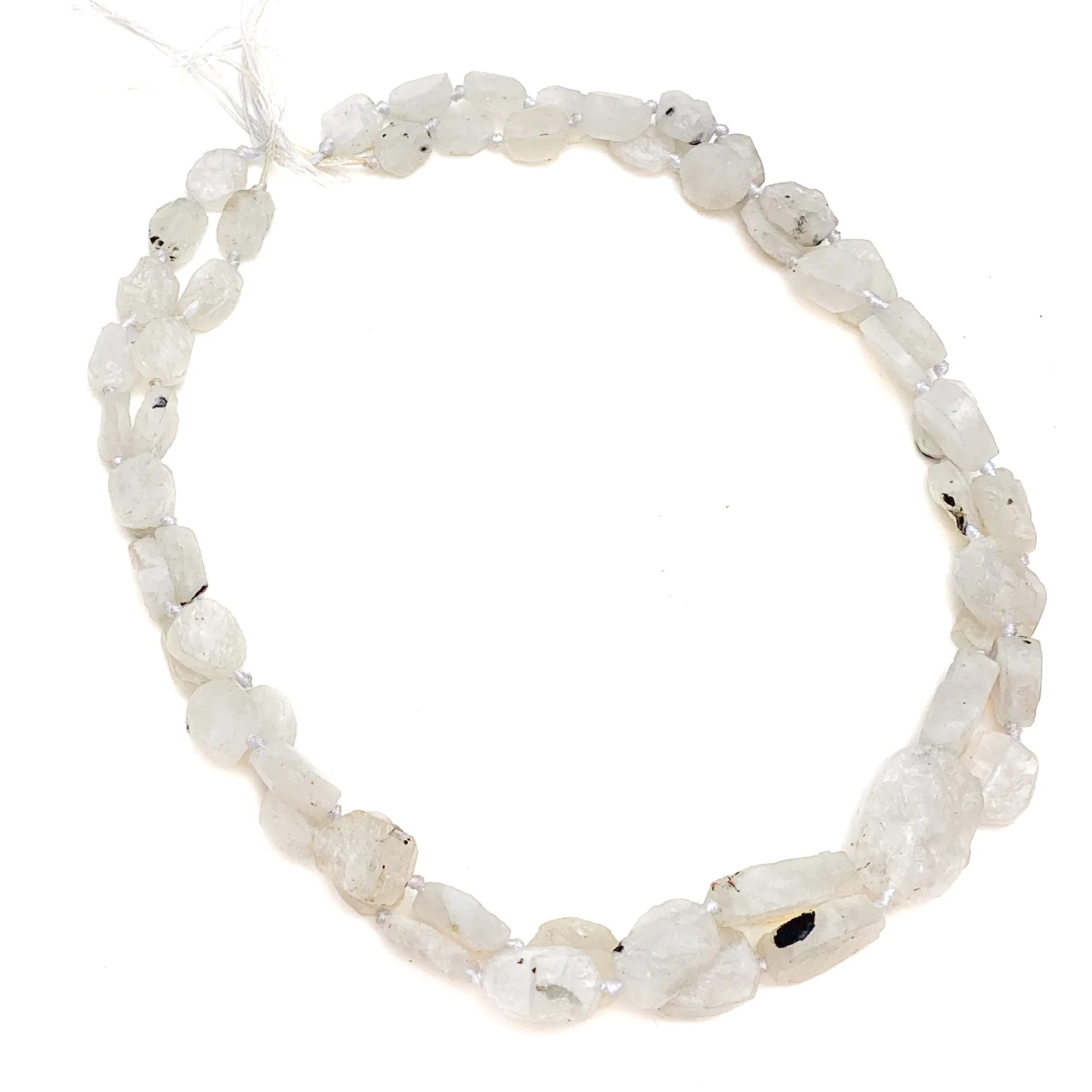 Moonstone Rough Oval Coins Bead Strand - Image 4