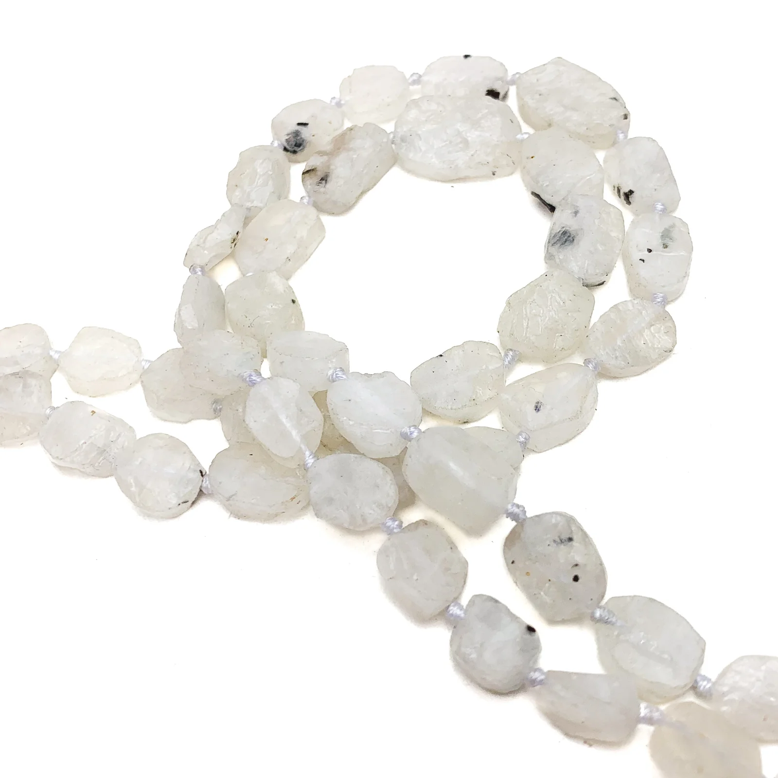 Moonstone Rough Oval Coins Bead Strand - Image 5