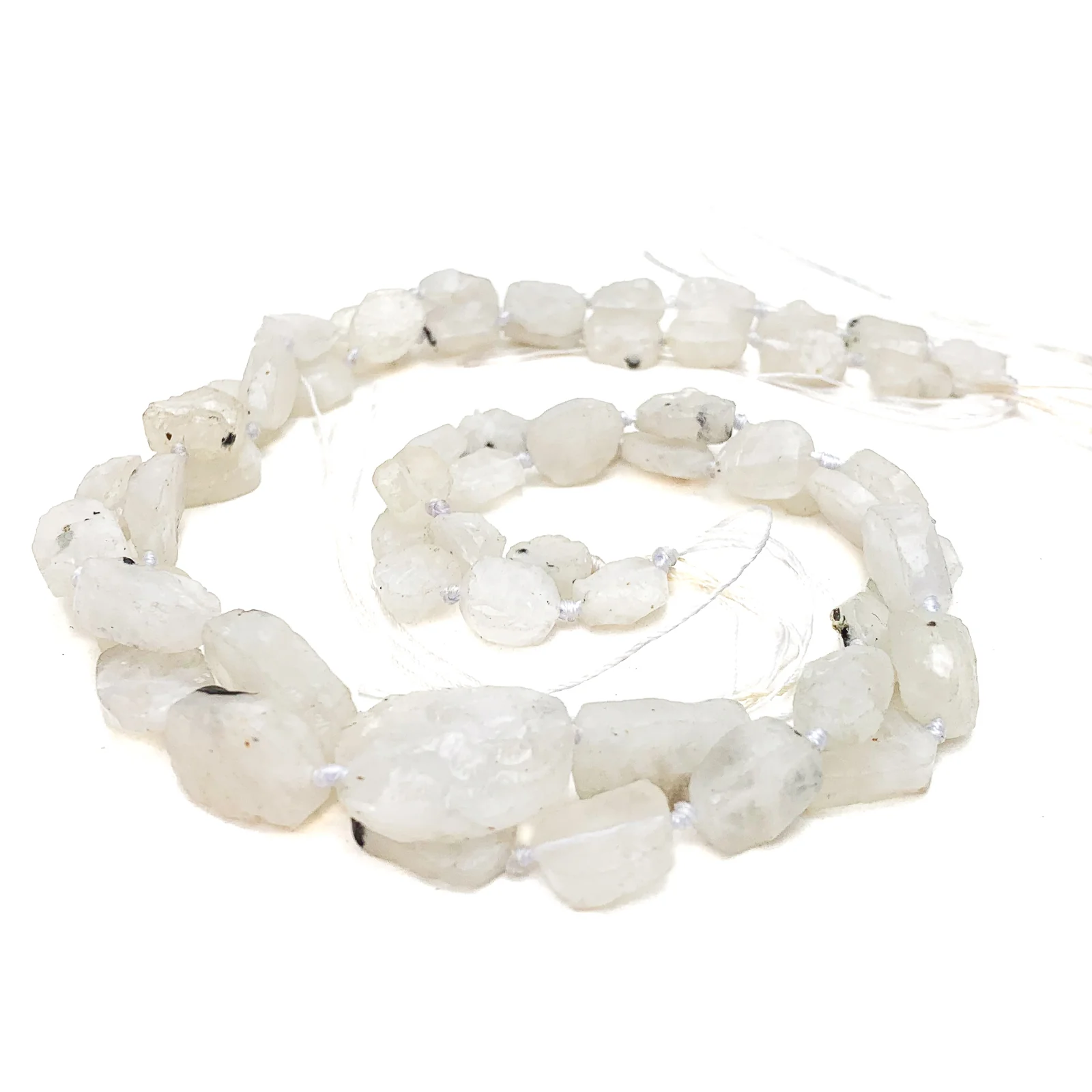 Moonstone Rough Oval Coins Bead Strand - Image 6