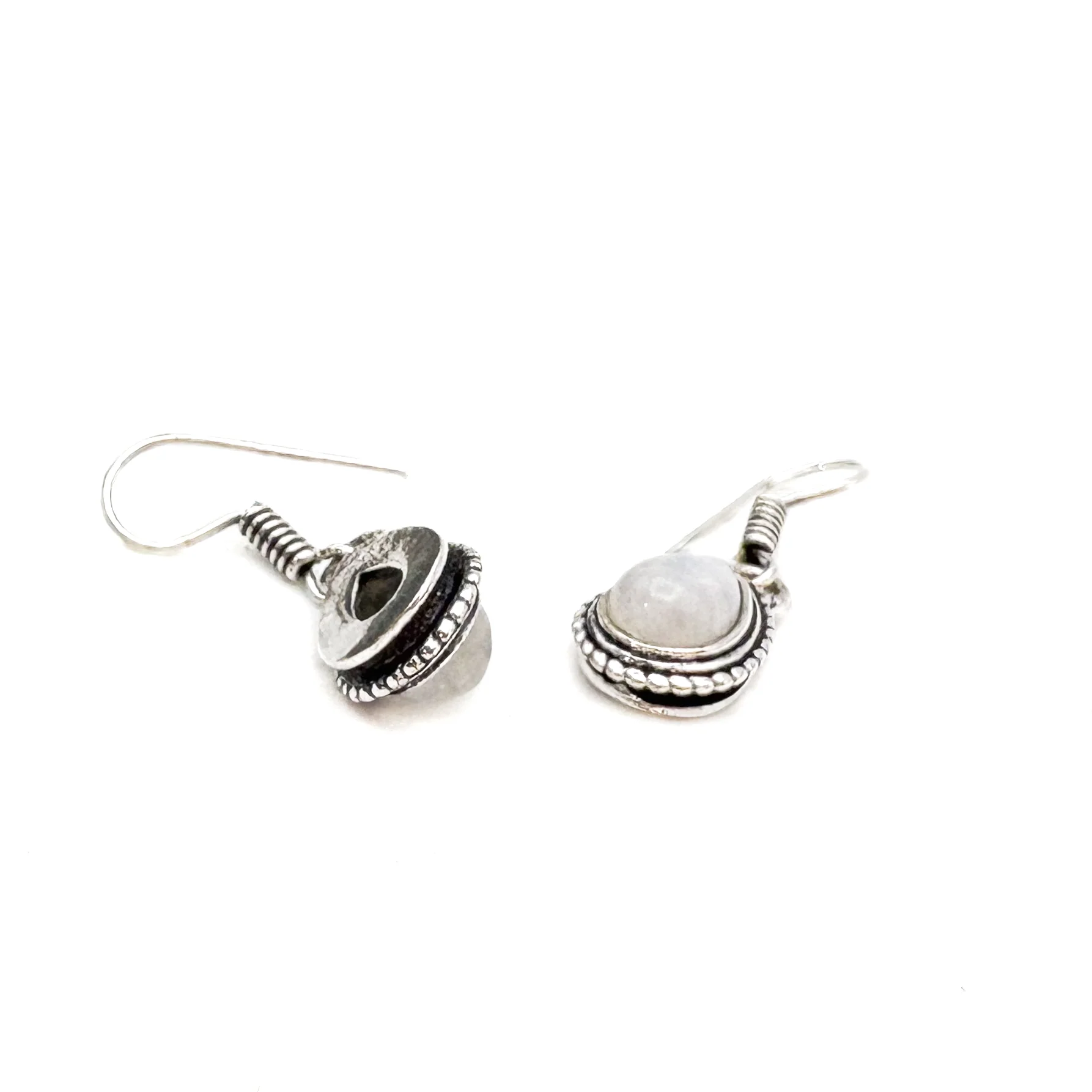 Moonstone Small Teardrop White Brass Earrings - Image 9