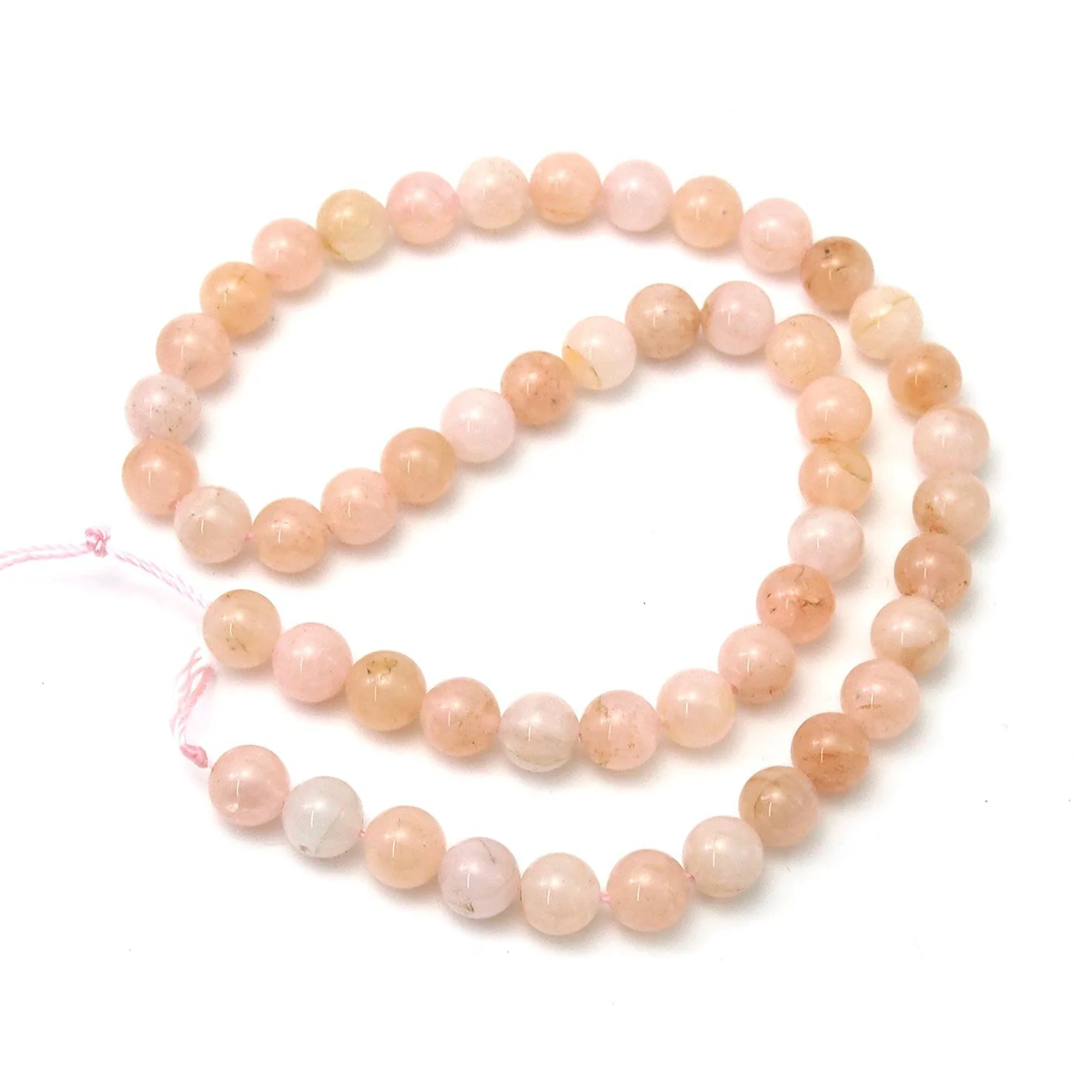 Morganite Smooth Rounds 8mm Strand - Image 2