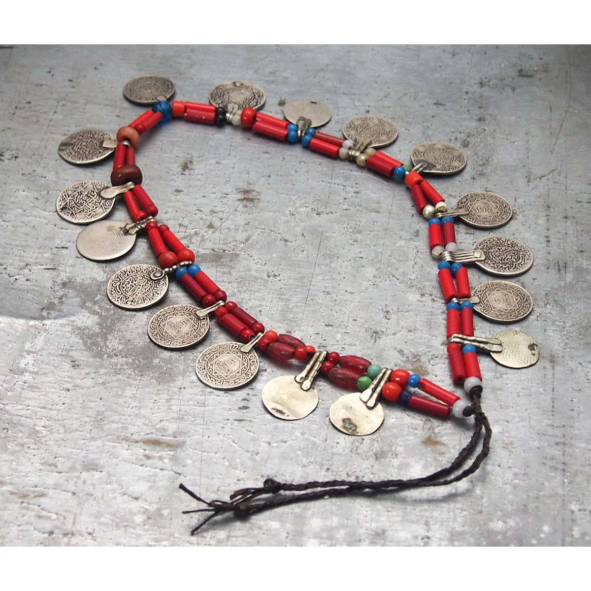 Moroccan Antique Silver Coin with Seal of Solomon Dowry Necklace 1 - Image 3