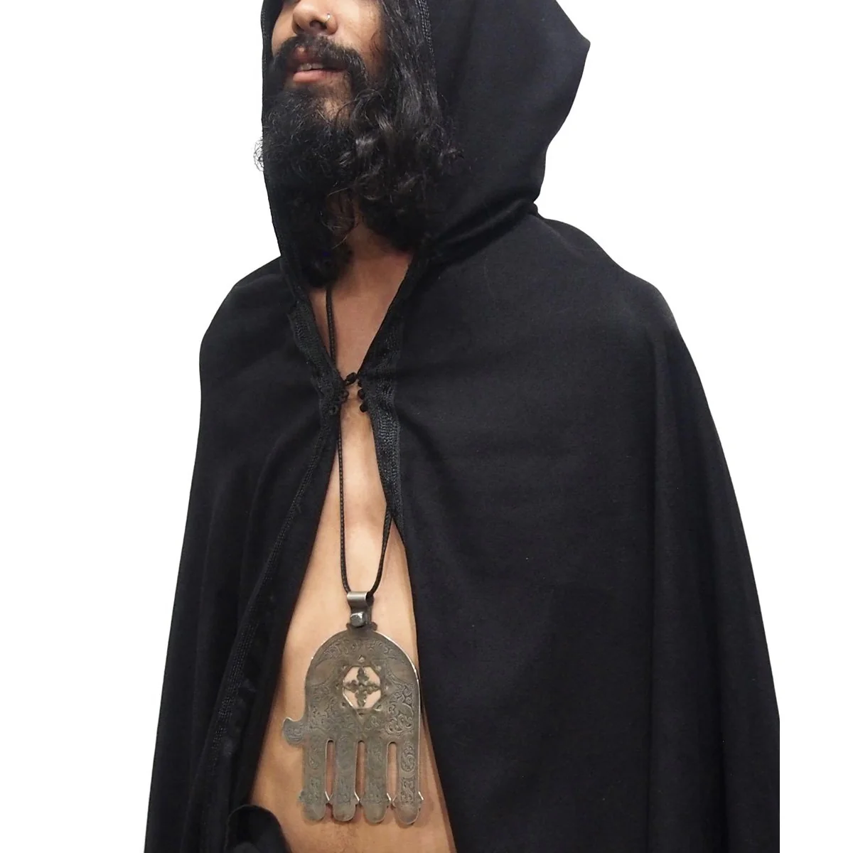 Moroccan Hamsa w/ Cross and Star of David Design Pendant - Image 3