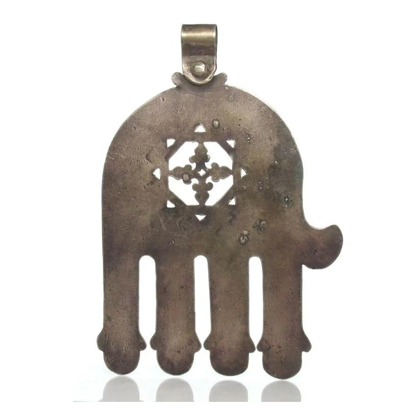 Moroccan Hamsa w/ Cross and Star of David Design Pendant - Image 5