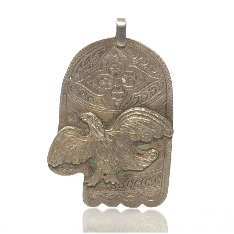 Moroccan Hamsa Pendant w/ Eagle Overlay - Image 3