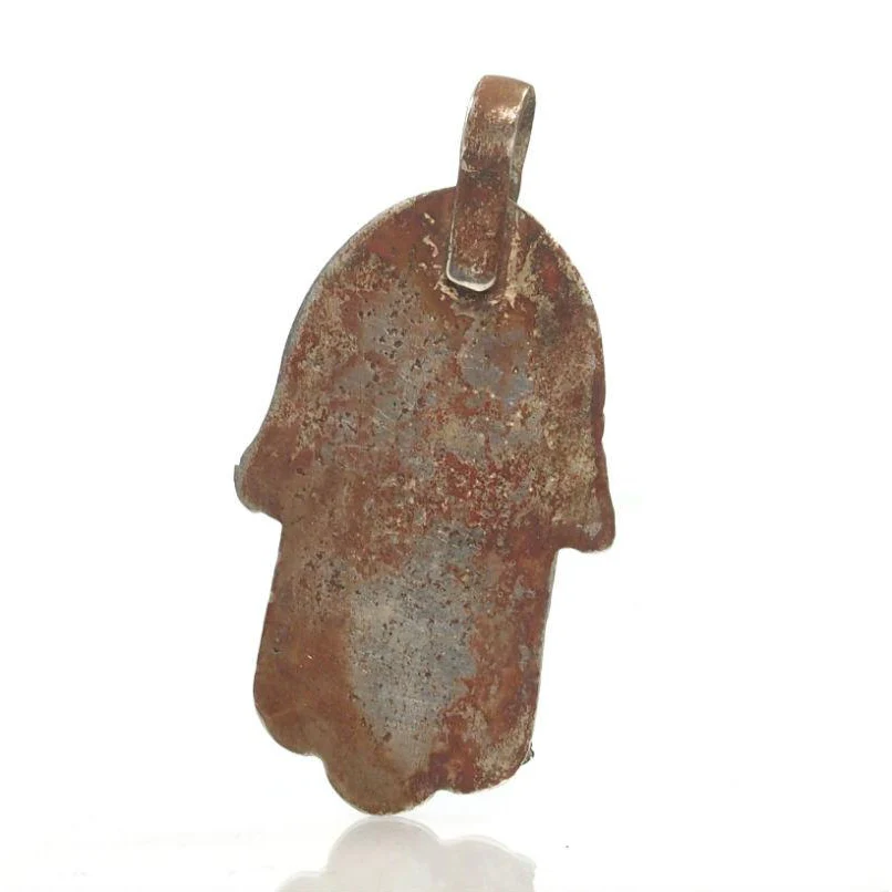 Moroccan Hamsa Pendant w/ Koummya or Jambiya Dagger Overlay - Image 3