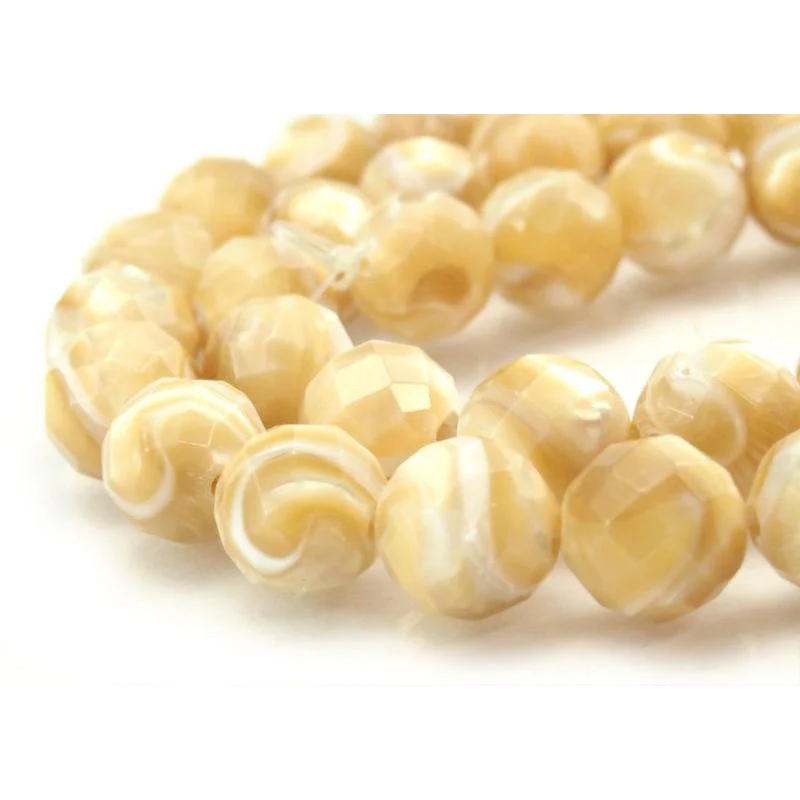 Mother of Pearl Faceted Rounds 10mm Strand - Image 4