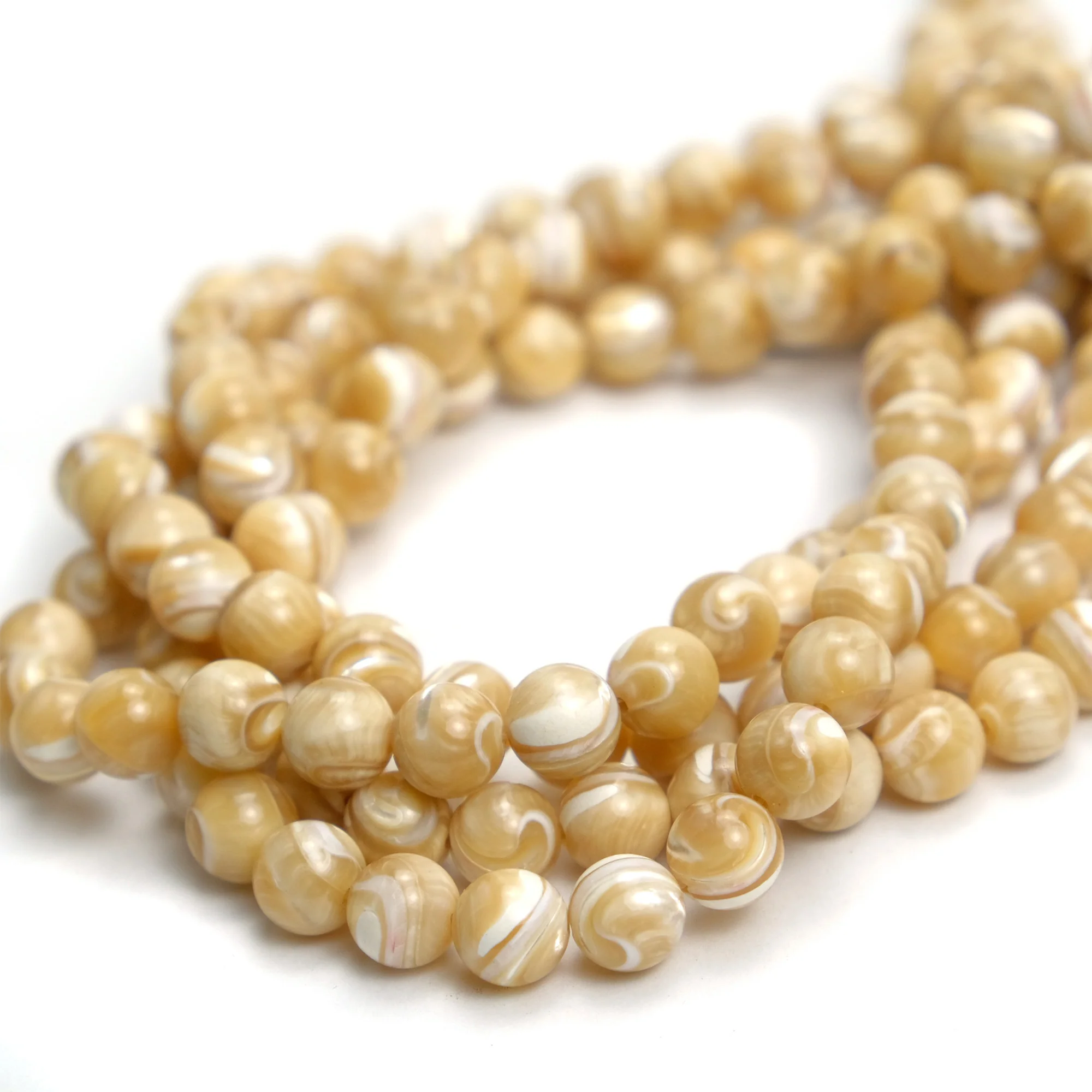 Mother of Pearl Smooth Rounds 10mm Strand - Image 2