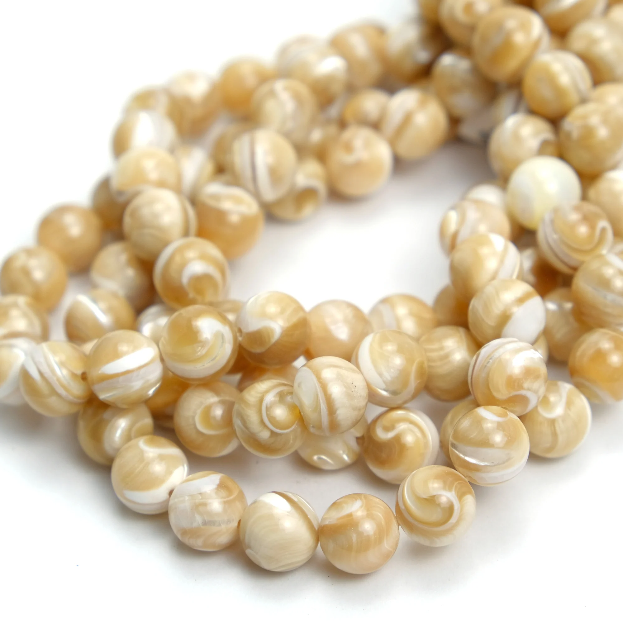 Mother of Pearl Smooth Rounds 12mm Strand - Image 2