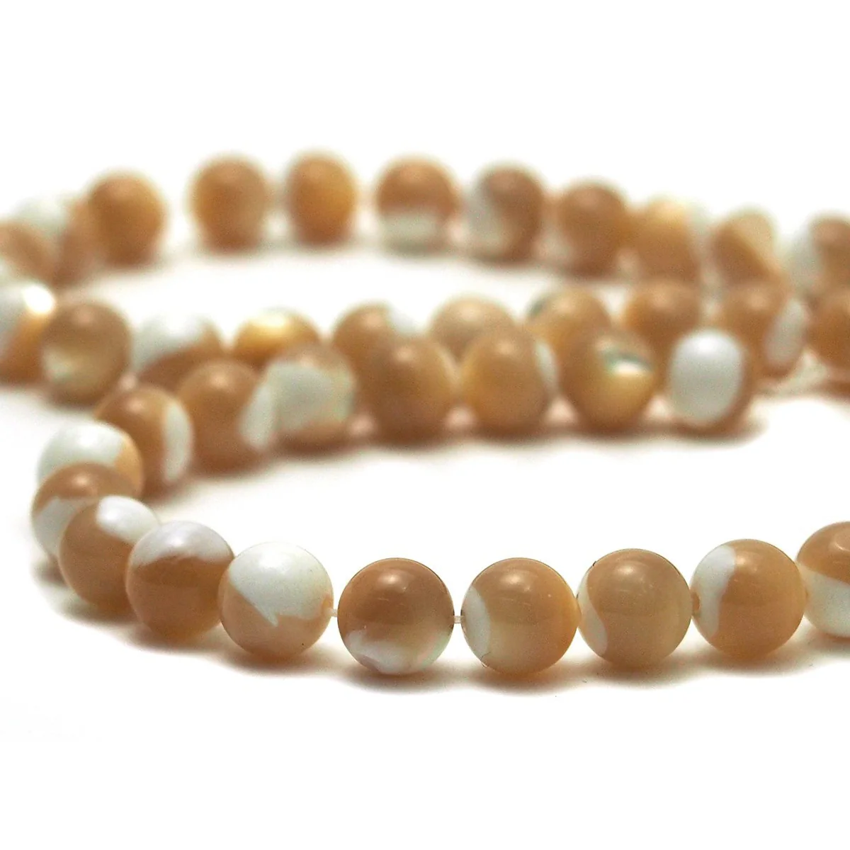 Mother of Pearl Smooth Rounds 8mm Strand - Image 2