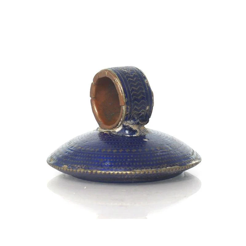 Multan Valley Lapis Lazuli Enamel Rings Mid 20th Century 3 - Image 4