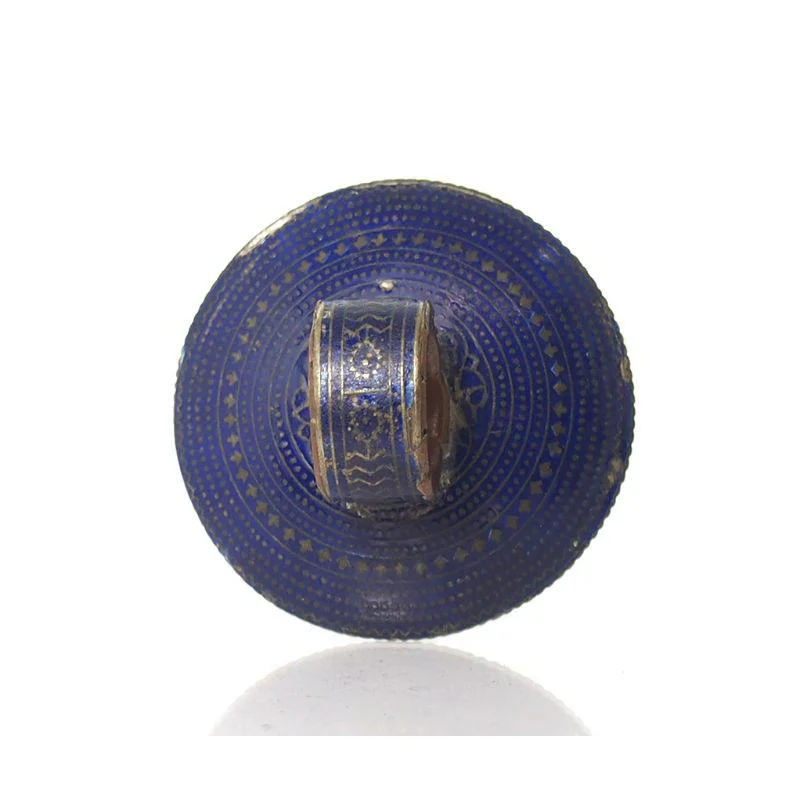 Multan Valley Lapis Lazuli Enamel Rings Mid 20th Century 3 - Image 5