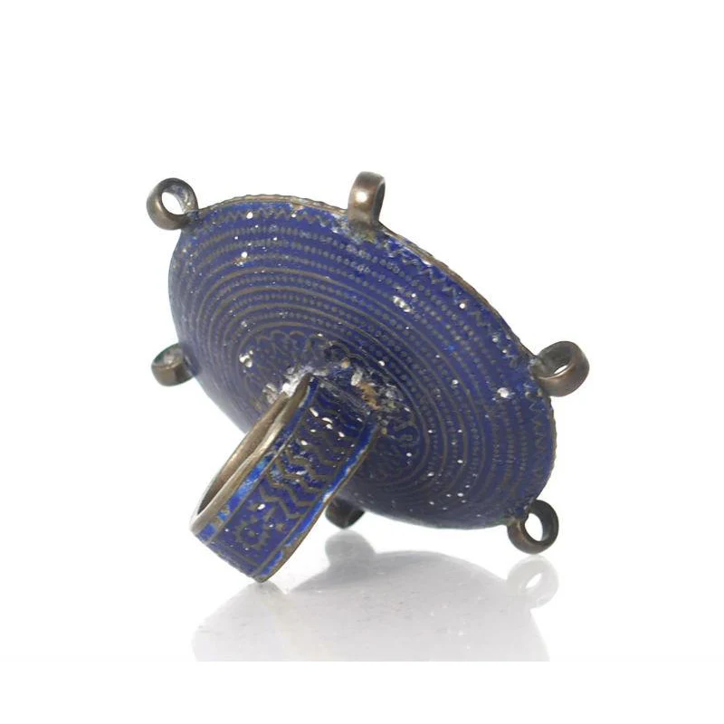 Multan Valley Lapis Lazuli Enamel Rings Mid 20th Century 4 - Image 2