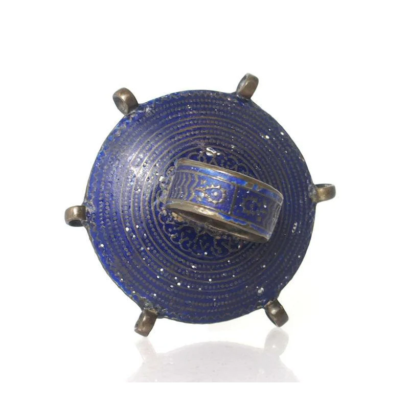 Multan Valley Lapis Lazuli Enamel Rings Mid 20th Century 4 - Image 4