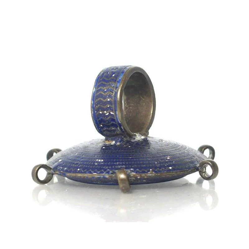 Multan Valley Lapis Lazuli Enamel Rings Mid 20th Century 4 - Image 5