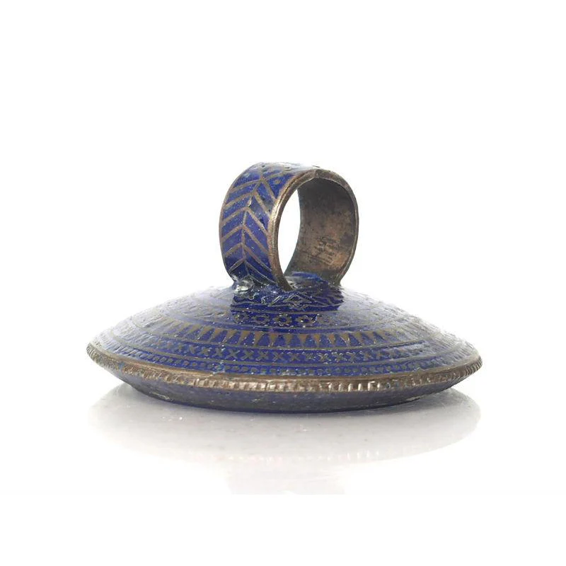 Multan Valley Lapis Lazuli Enamel Rings Mid 20th Century 5 - Image 4