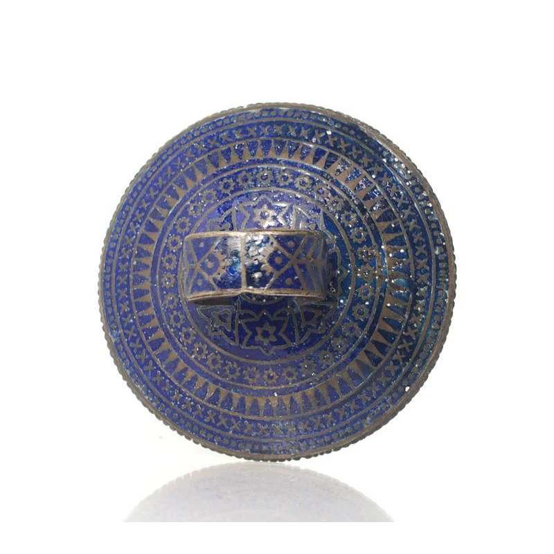 Multan Valley Lapis Lazuli Enamel Rings Mid 20th Century 5 - Image 5