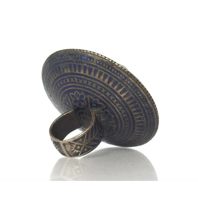 Multan Valley Enamel Ring with Mirror ca. Mid 20th Century 1 - Image 4