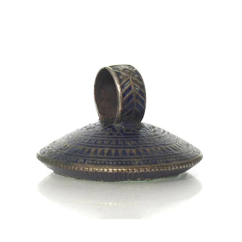 Multan Valley Enamel Ring with Mirror ca. Mid 20th Century 1 - Image 5
